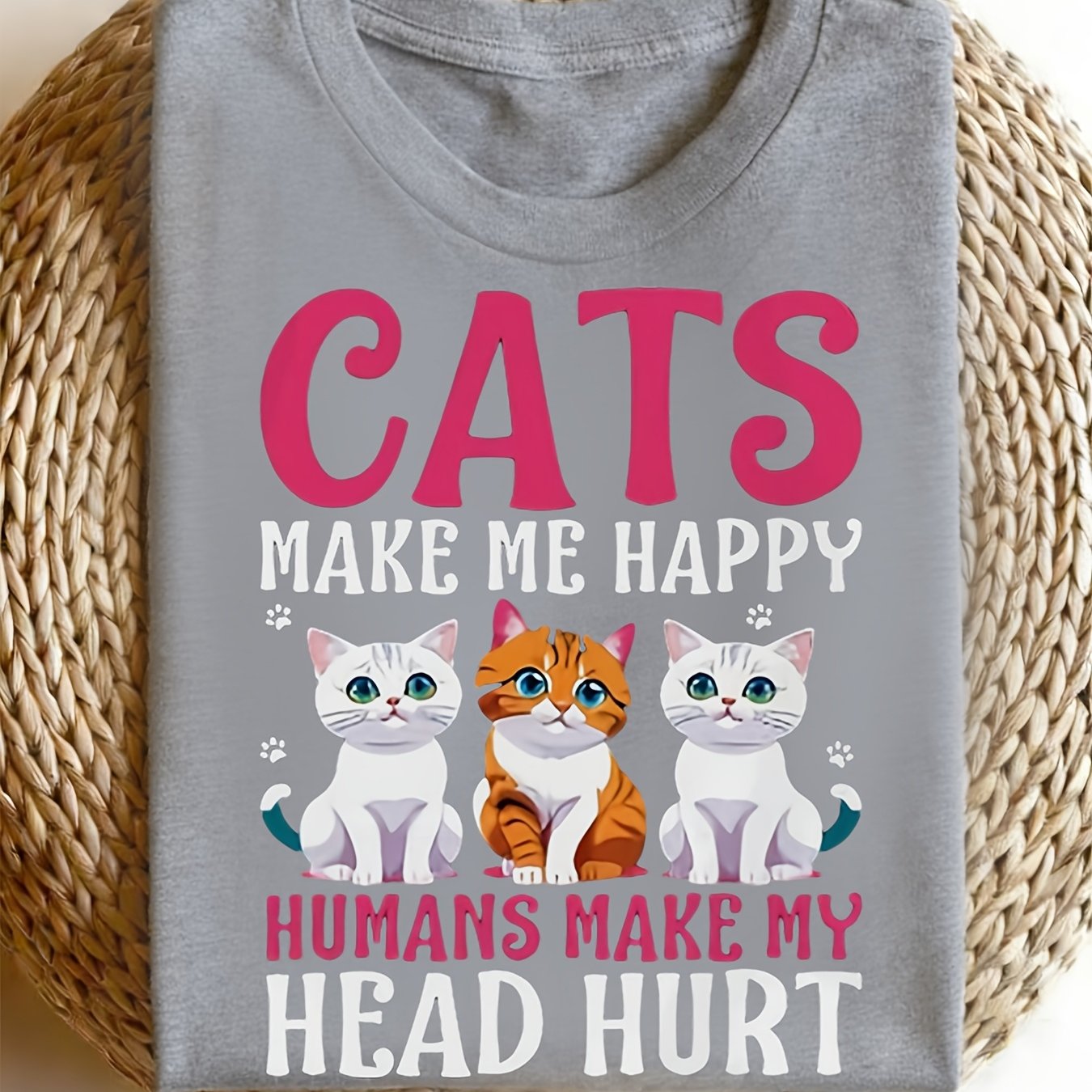 TEMU T-shirts Featuring Cats ; A Fashion Treasure For Women, Suitable For Any Season, In Plus Sizes And Casual Styles