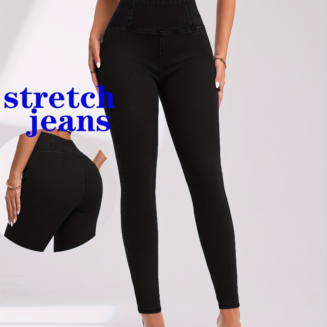 Elastic Waist Women's Denim Stretch Fabric Outerwear, Fashionable And Versatile