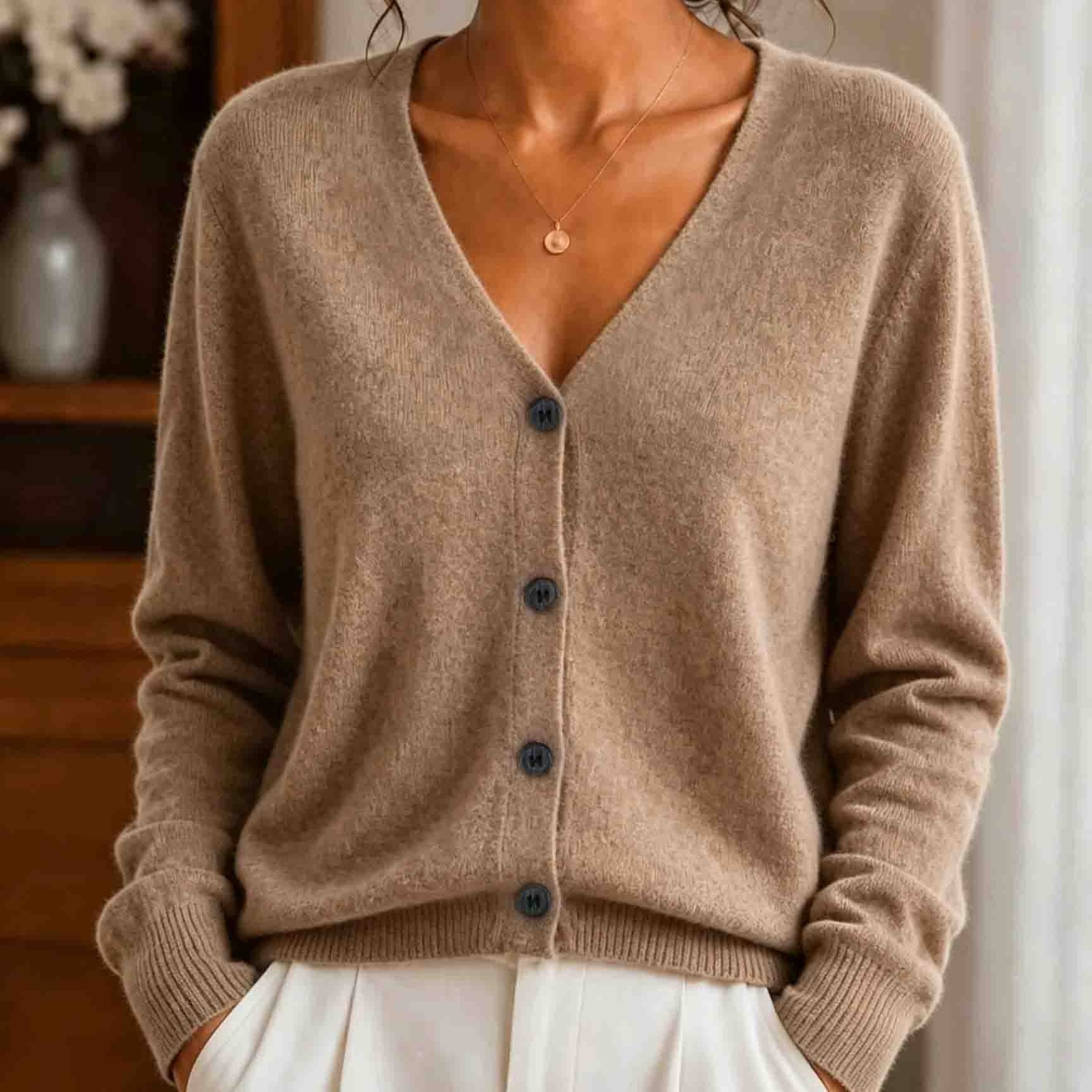 TEMU Cardigan da donna a maniche lunghe con scollo a V, e capospalla