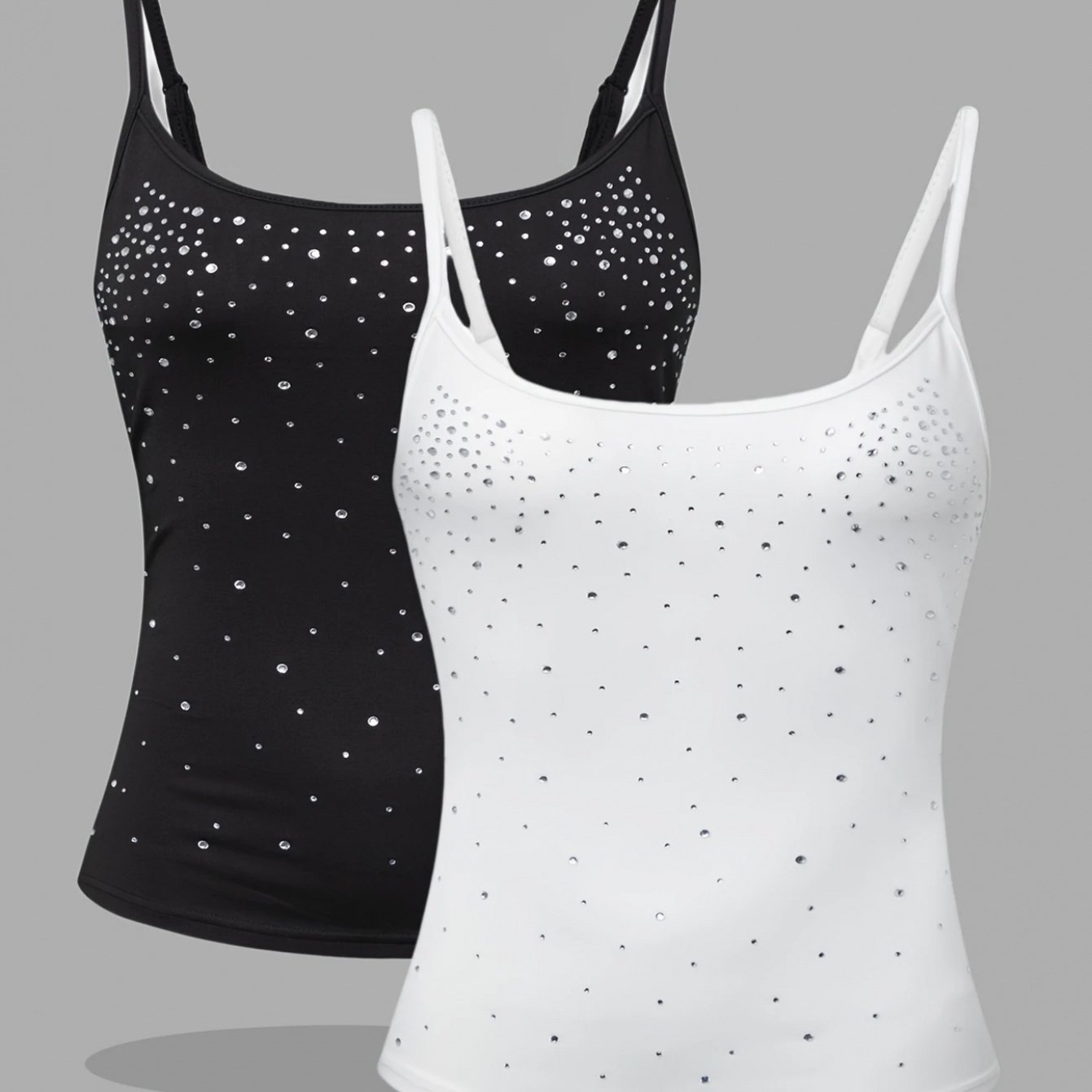 Plus Size - New Women's Plus-size Two-piece Set With Beaded Straps