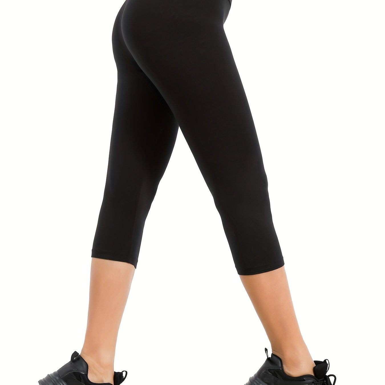 Image of Super Soft Leggings For Women, High Waisted Tummy Control Yoga Capri Pants, No See Through Workout Running Leggings