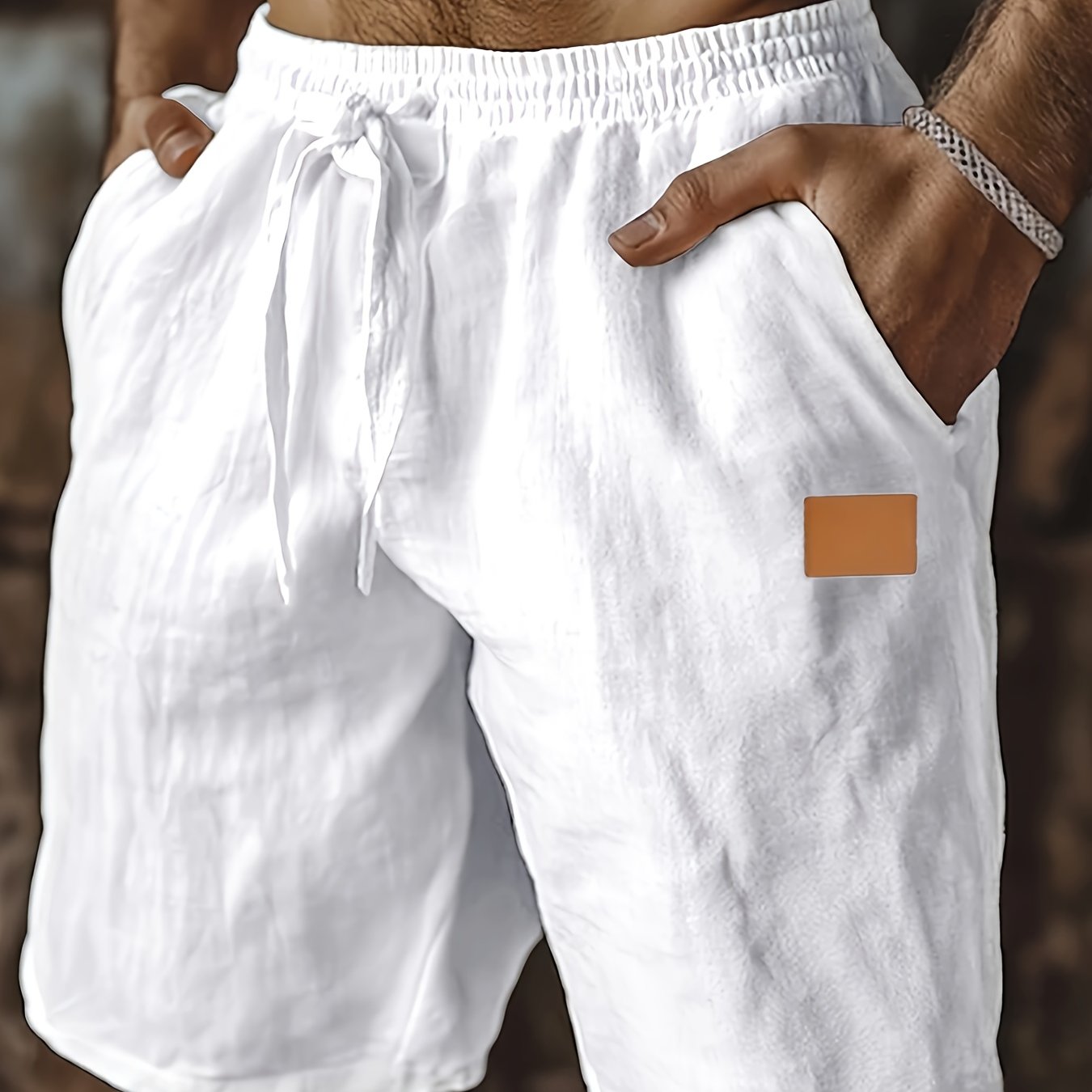 TEMU Men's Shorts, Summer Shorts With Drawstring Pockets, Elastic Waist, Solid Color, Comfortable And Breathable, Casual Daily Vacation Style, Plus