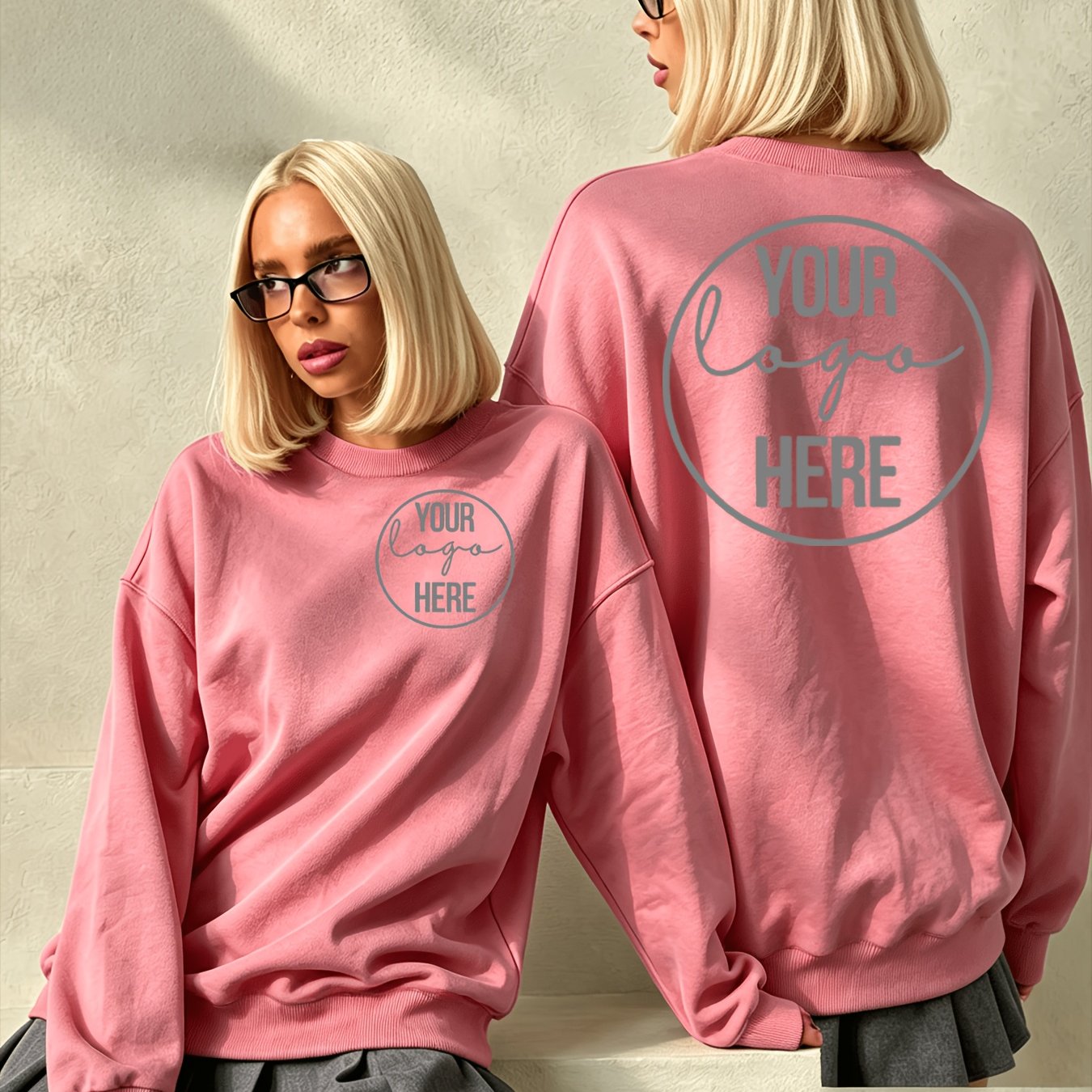 TEMU Customizable Round Neck Sweatshirt With Photo Souvenir, Double-sided Printing , Supports Private Photos/pet Patterns, Birthday Gift, Family