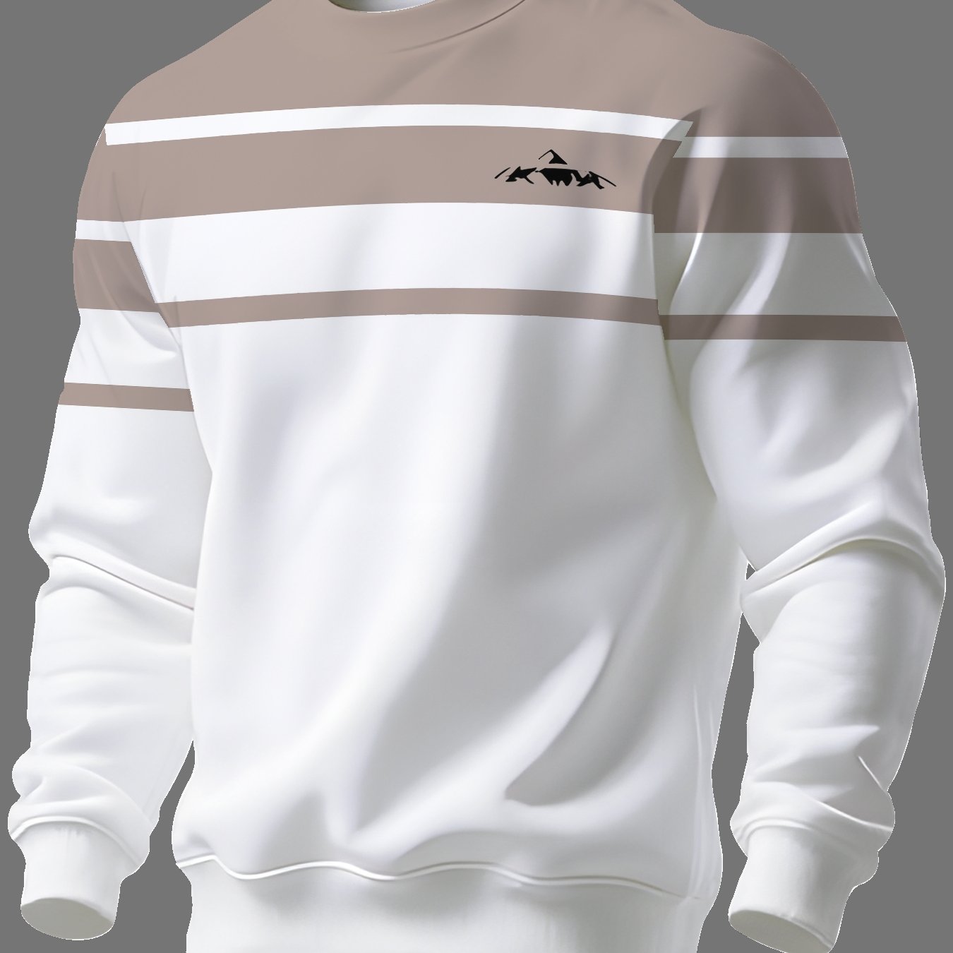 TEMU Men's Crew Neck Sweatshirt, Trendy Brand, Long Sleeve, Fall/winter 2026 Winter Clothes For Men