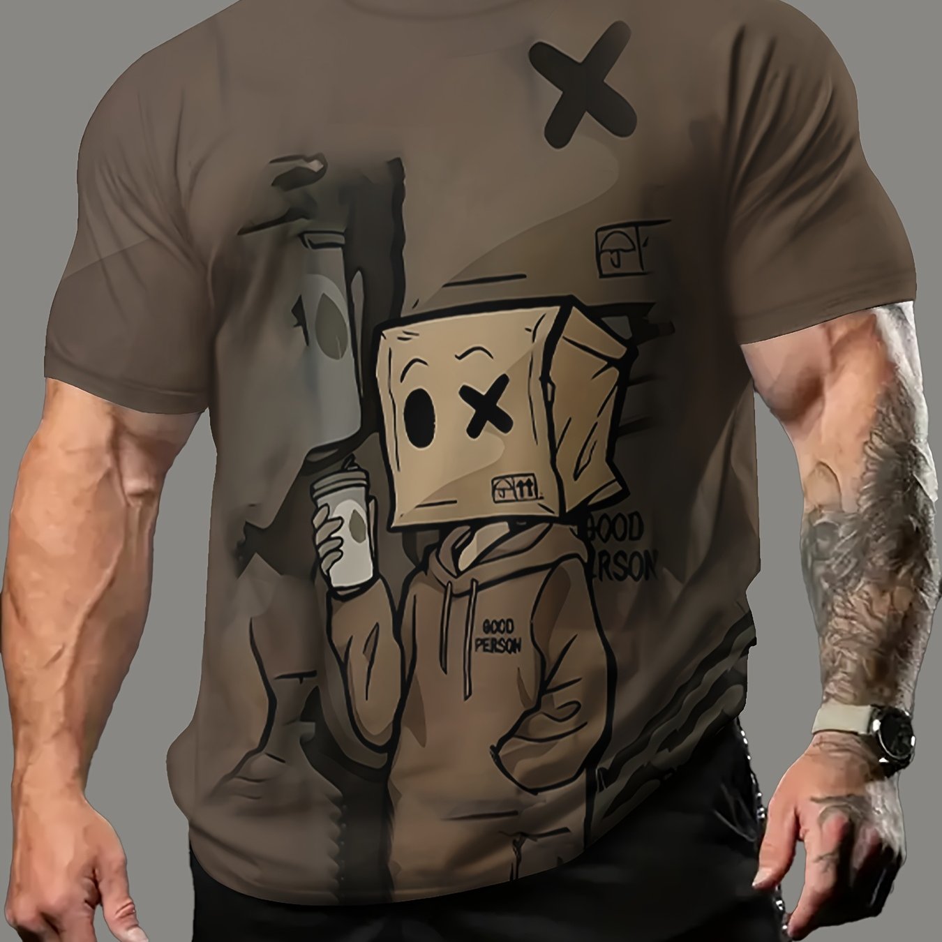 TEMU 3d Adult T-shirt Short Sleeve Pattern Print T-shirt, Summer Trendy Athletic Short Sleeve Top, Fashion