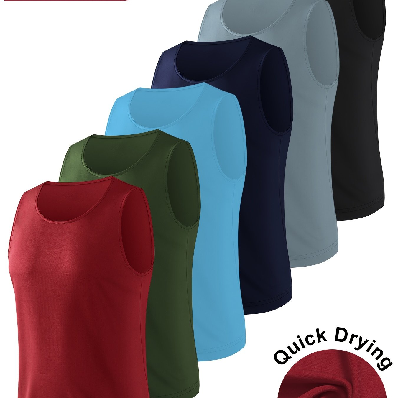TEMU 6pcs Men's Vest Sports Breathable Quick Drying Training Base Top T-shirt