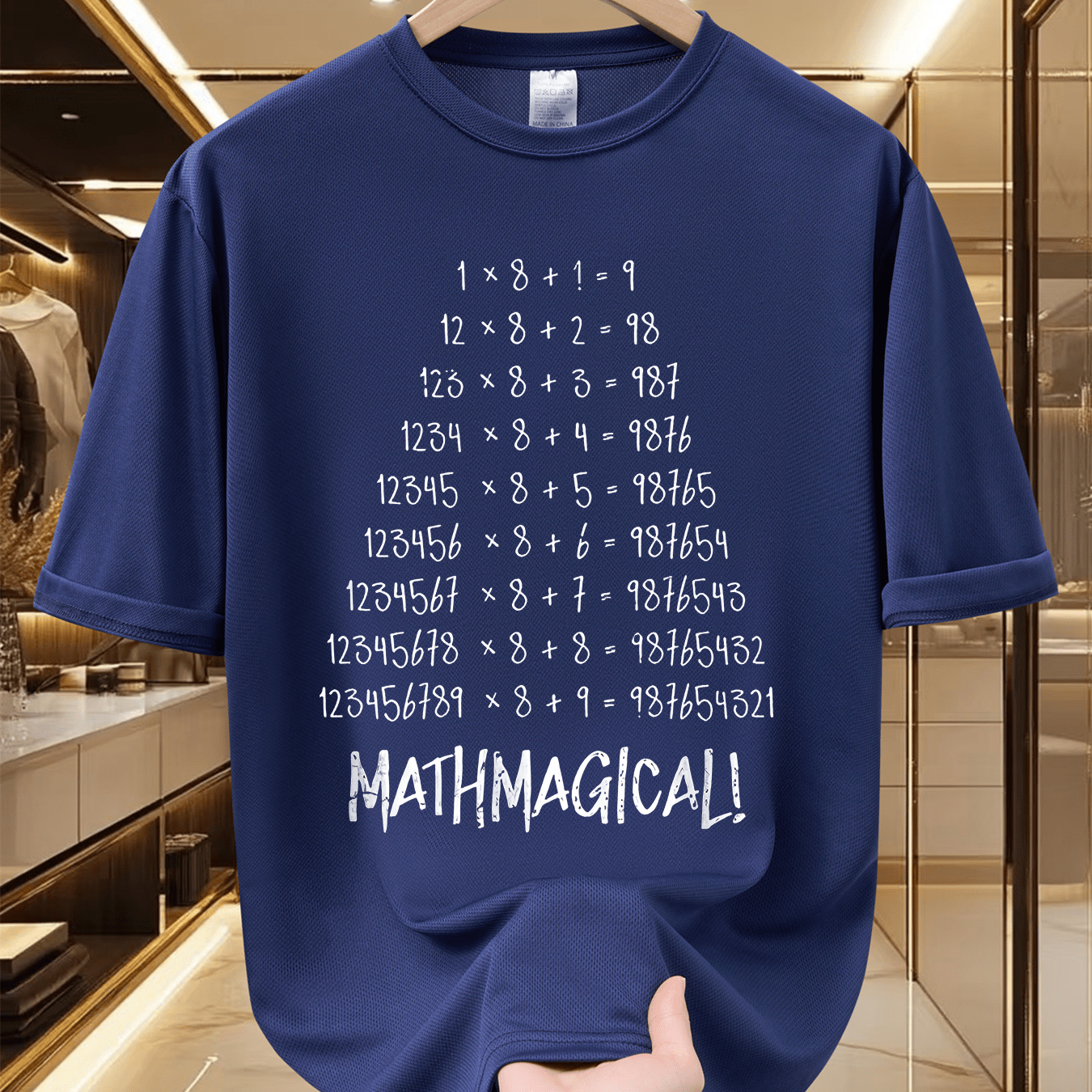 TEMU Men's ! Funny Math T-shirt - Short Sleeve Casual Round Neck Tee With Math Symbols & Equations Print, Suitable For, Office, Casual Attire - Gift