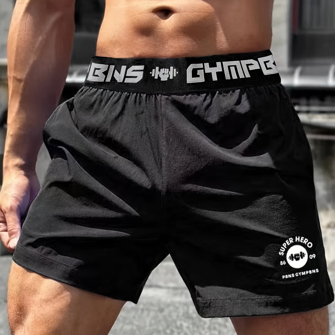 TEMU Men's Athletic Shorts For Track And Field, Three-quarter Training Shorts, Quick-dry Woven Casual Stretch Outdoor Pants, Casual Beach Shorts