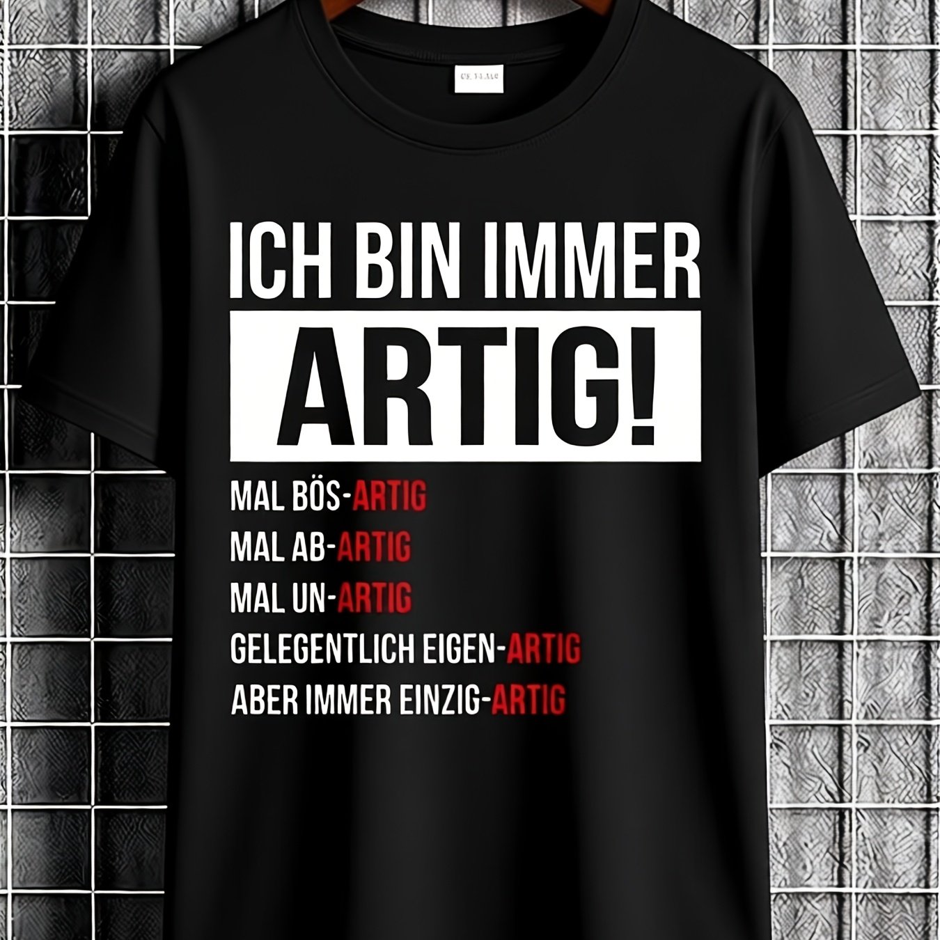 Casual Featuring German 'ich Bin Immer ' For , Plus Size