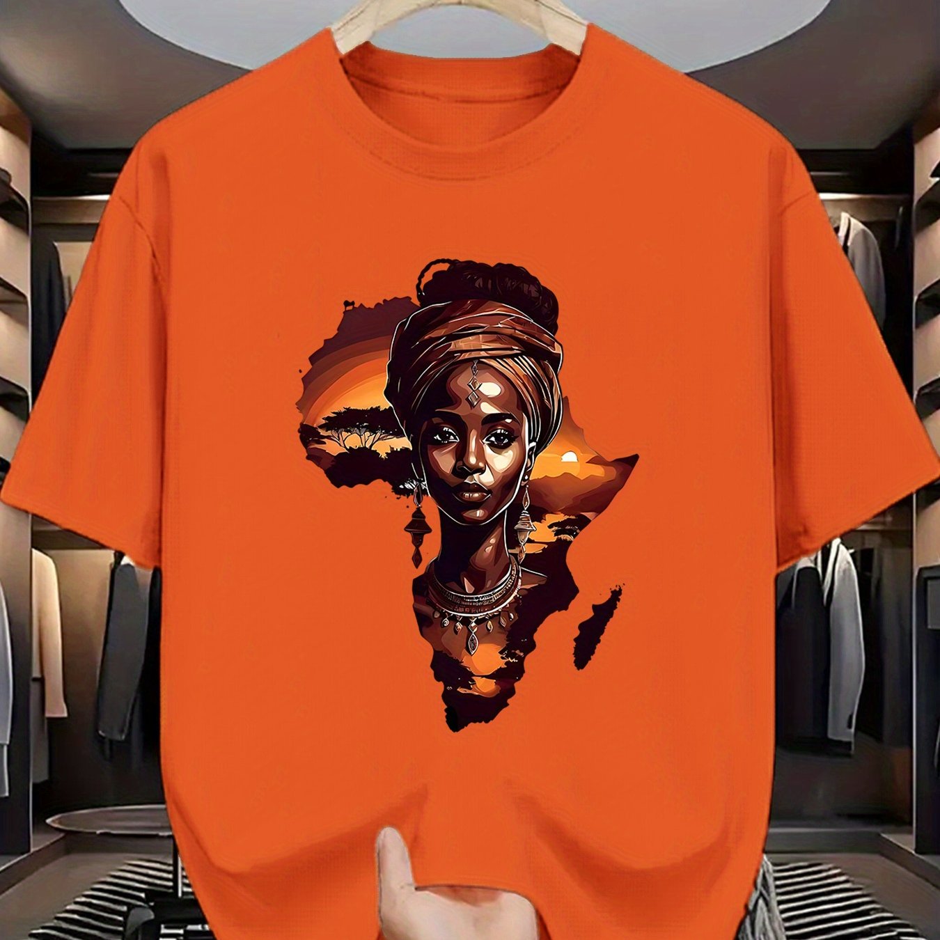 TEMU T-shirt Homme à Manches Courtes Imprimé Africain, Tendance et Moderne, Adapté à Diverses Occasions