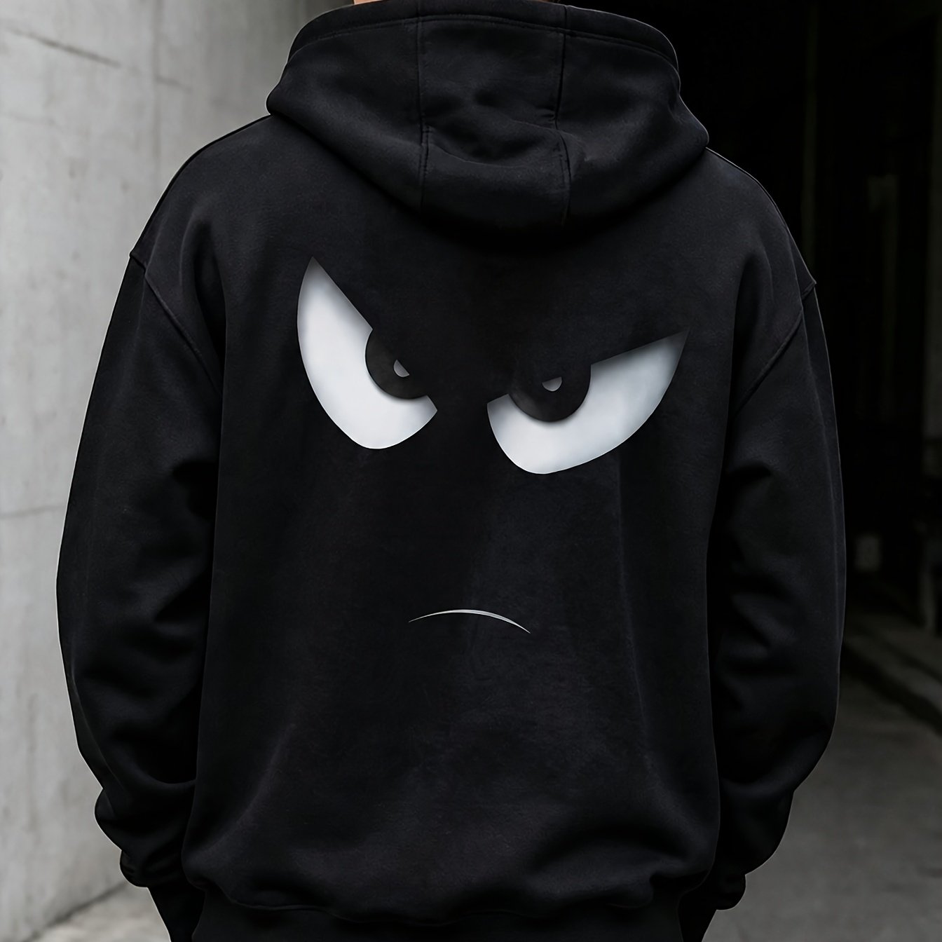 Image of Men's Print Hooded Sweatshirt Long Sleeve Pullover For Fall Winter Daily Wear