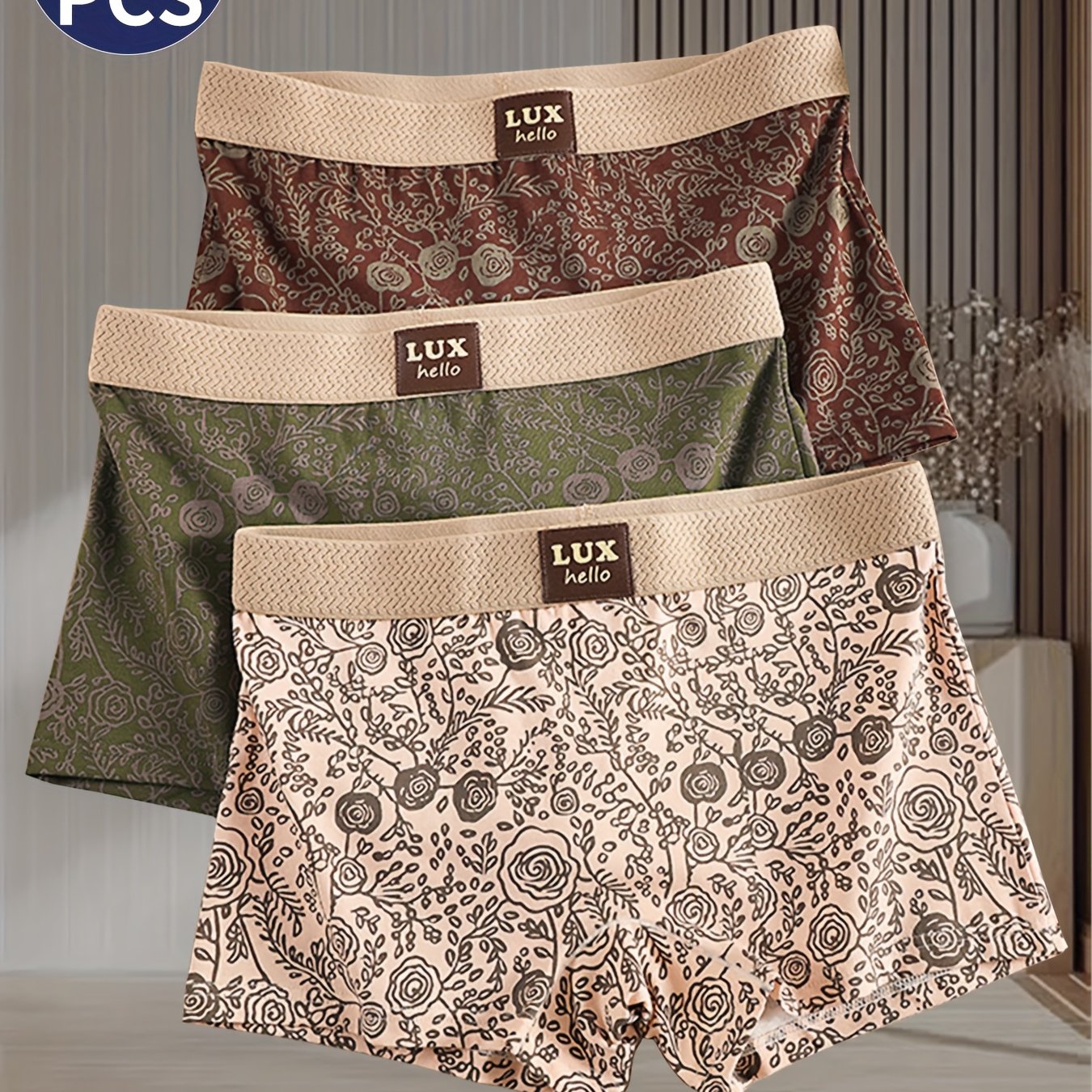 3pcs Women's Low-rise Briefs With Floral Print, Simple Seamless Comfortable Mid-waist Breathable Underwear