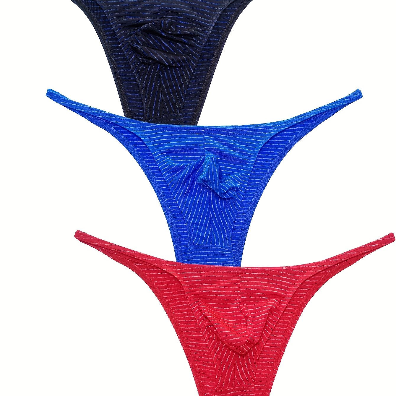TEMU 3-pc ' Underwear Elastic Slim-fit Briefs Trendy Underpants Tight Low-waist Briefs Men