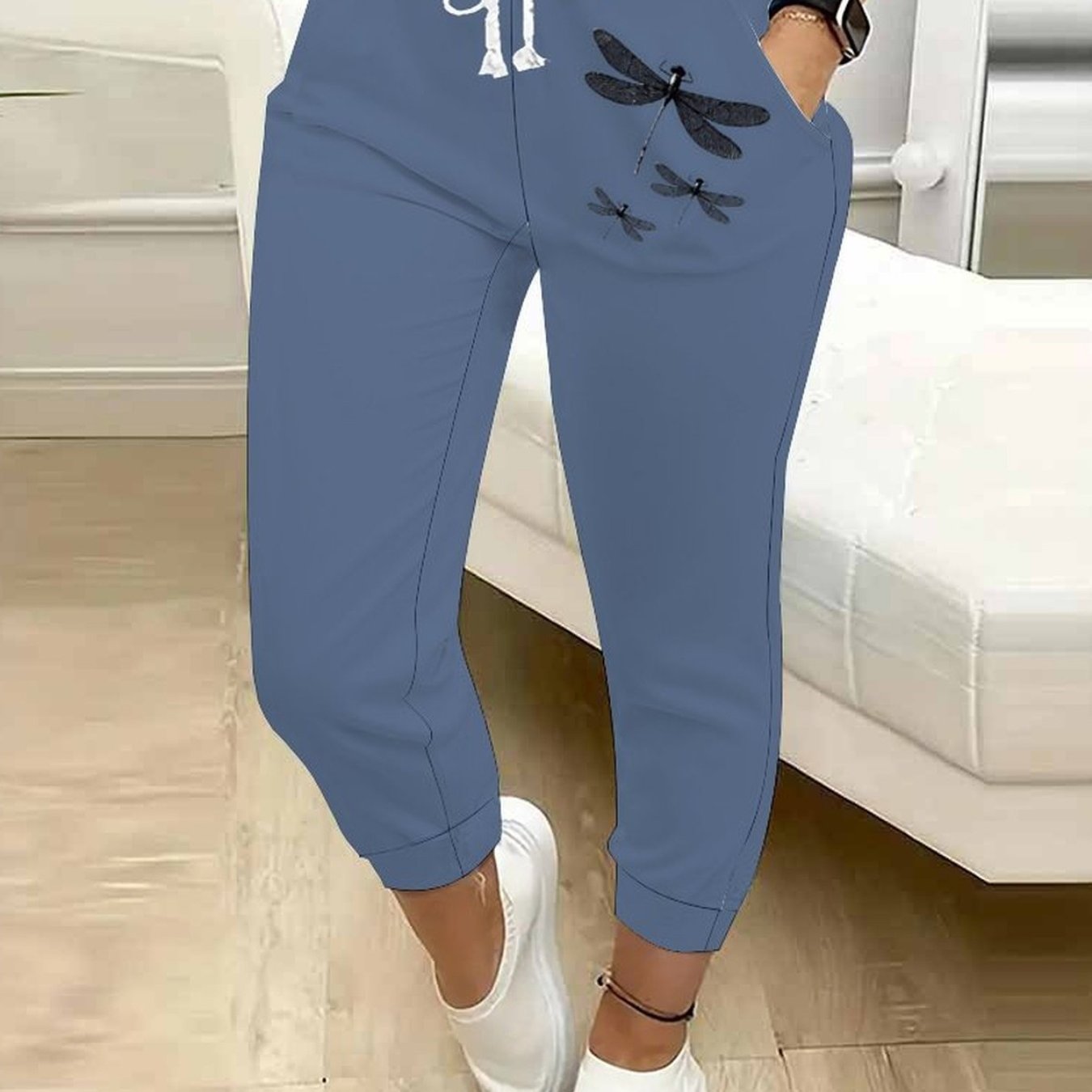 TEMU Classic Women's Drawstring Pants With Floral, Botanical, Geometric, And 250th Anniversary Celebration Prints, Suitable For Outdoor Play, And