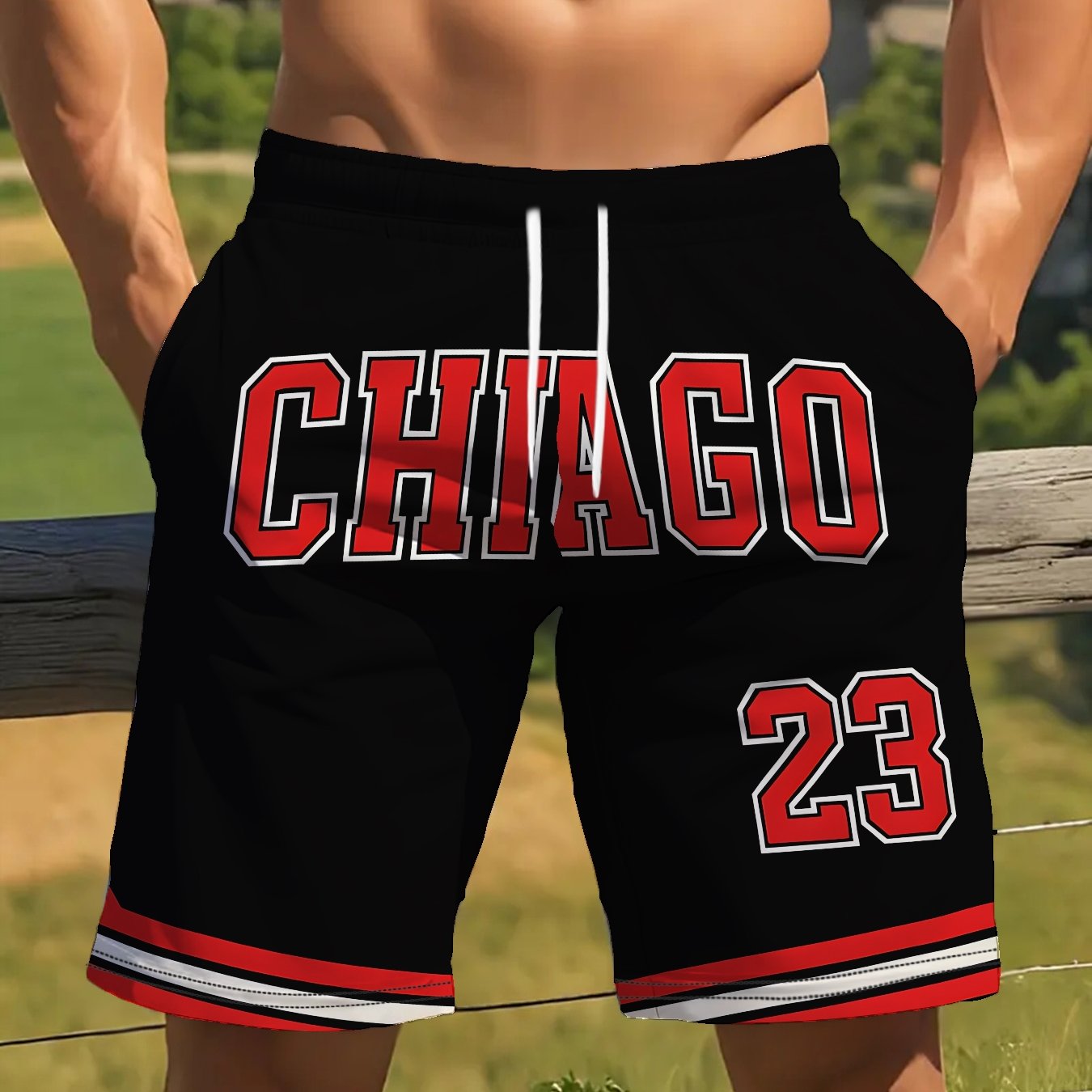 TEMU Men's Knit Shorts, Breathable Polyester Fiber, Comfortable Casual Athletic Wear