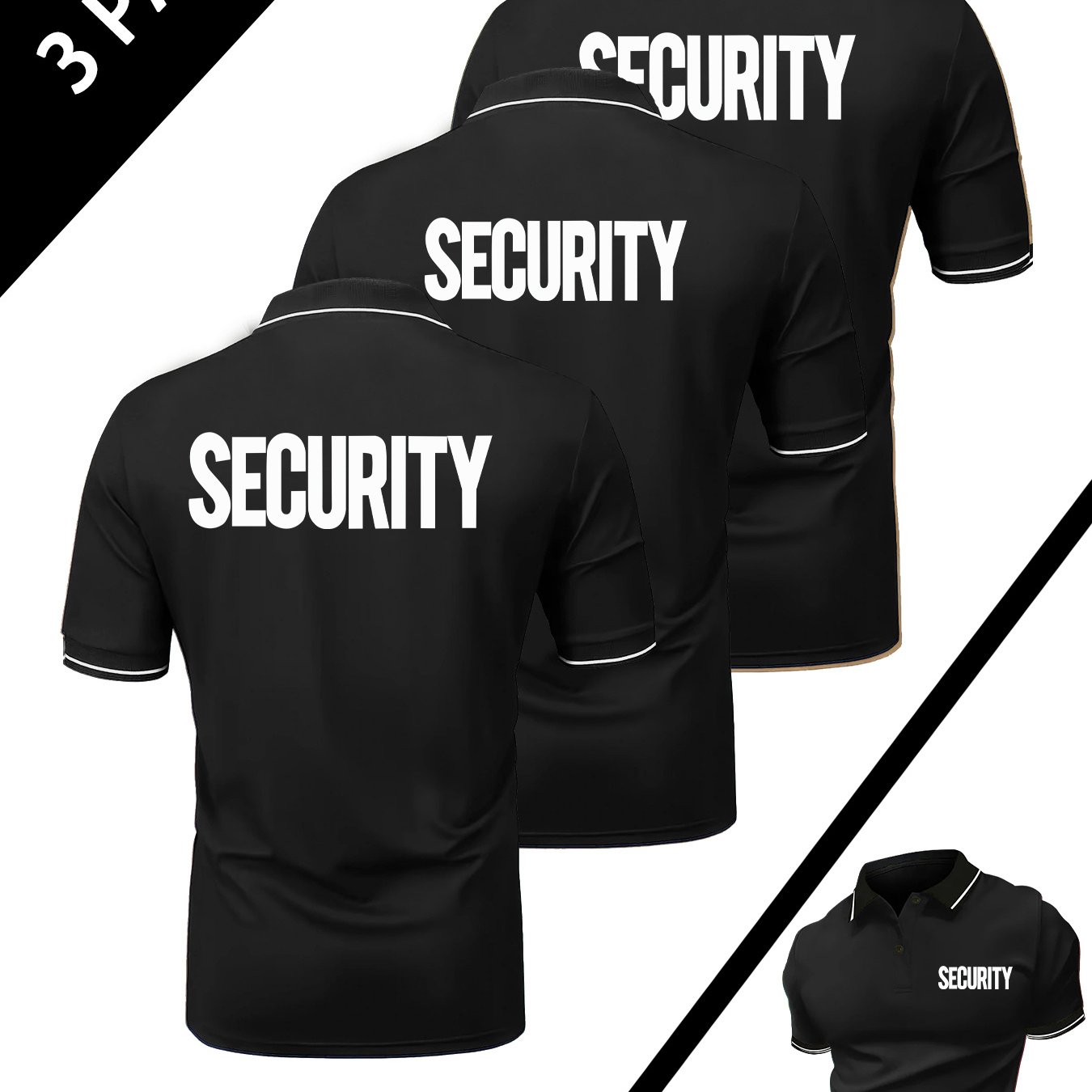 TEMU A Set Of 3 Shirts Designed With Security Prints, Featuring A Breathable Regular Fit For Golf. Men's Casual V-neck T-shirts For Summer, Stylish