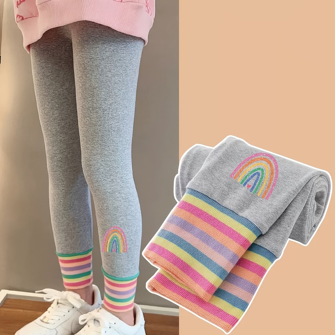 E-shop Mädchen-Leggings als Oberbekleidung für den Herbst, neue Herbsthosen für Kinder, graue Jogginghosen für mittlere ältere Kleinkindmädchen