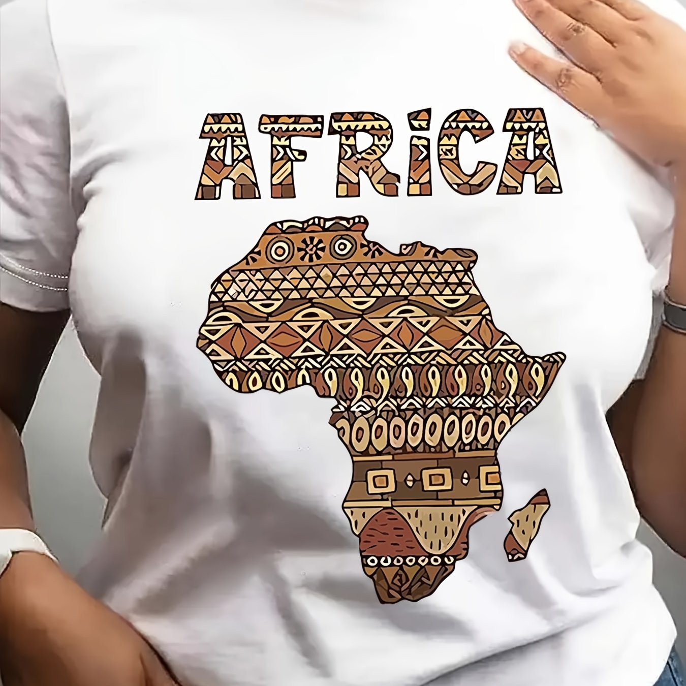 TEMU Graphic Print T-shirt, Short Sleeve Crew Neck Casual Top For Summer & Spring Women's Clothing