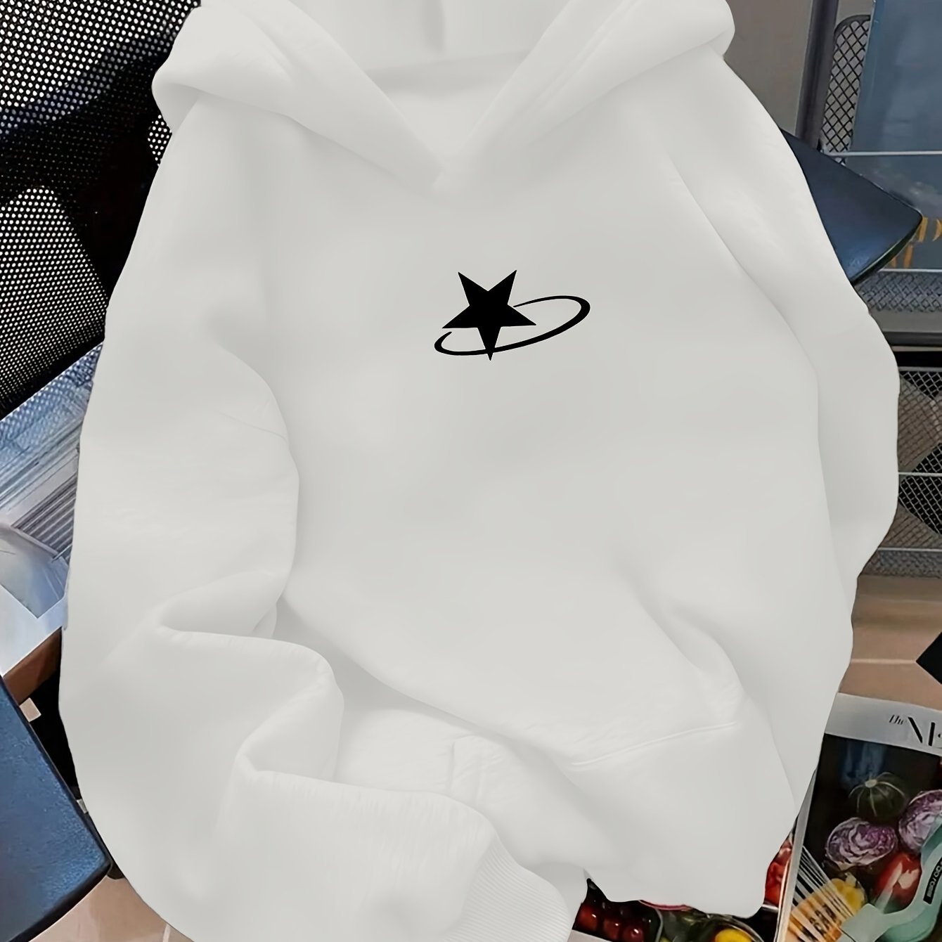 TEMU D92 - Women's Stylish Hooded Sweatshirt With Circle Print, Fashionable And Easy For Spring And Autumn, Versatile Long Sleeve - Wzh1103