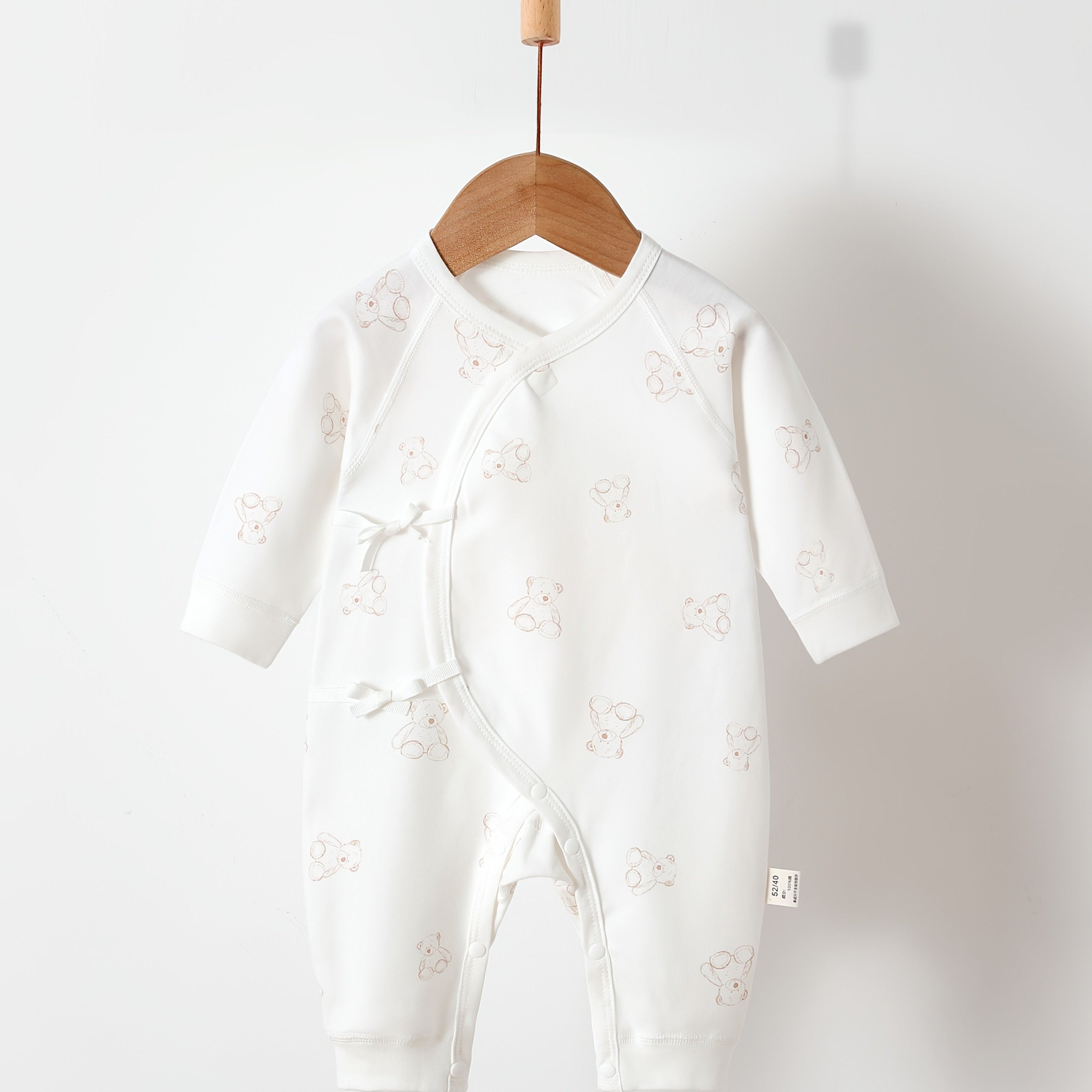 Onesie With A Plush Bear Pattern - Soft Long-sleeve Bodysuit Suitable For Boys And Girls, Perfect For , For Outdoor