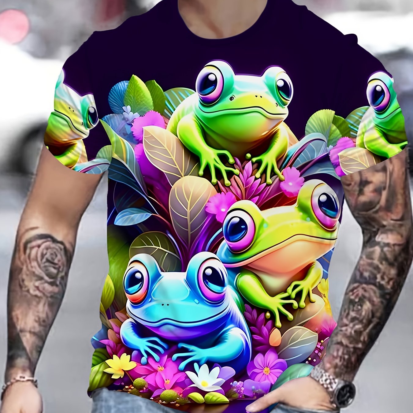 TEMU Black, Gray, And White Novelty Men's 3d Print Fashion T-shirt