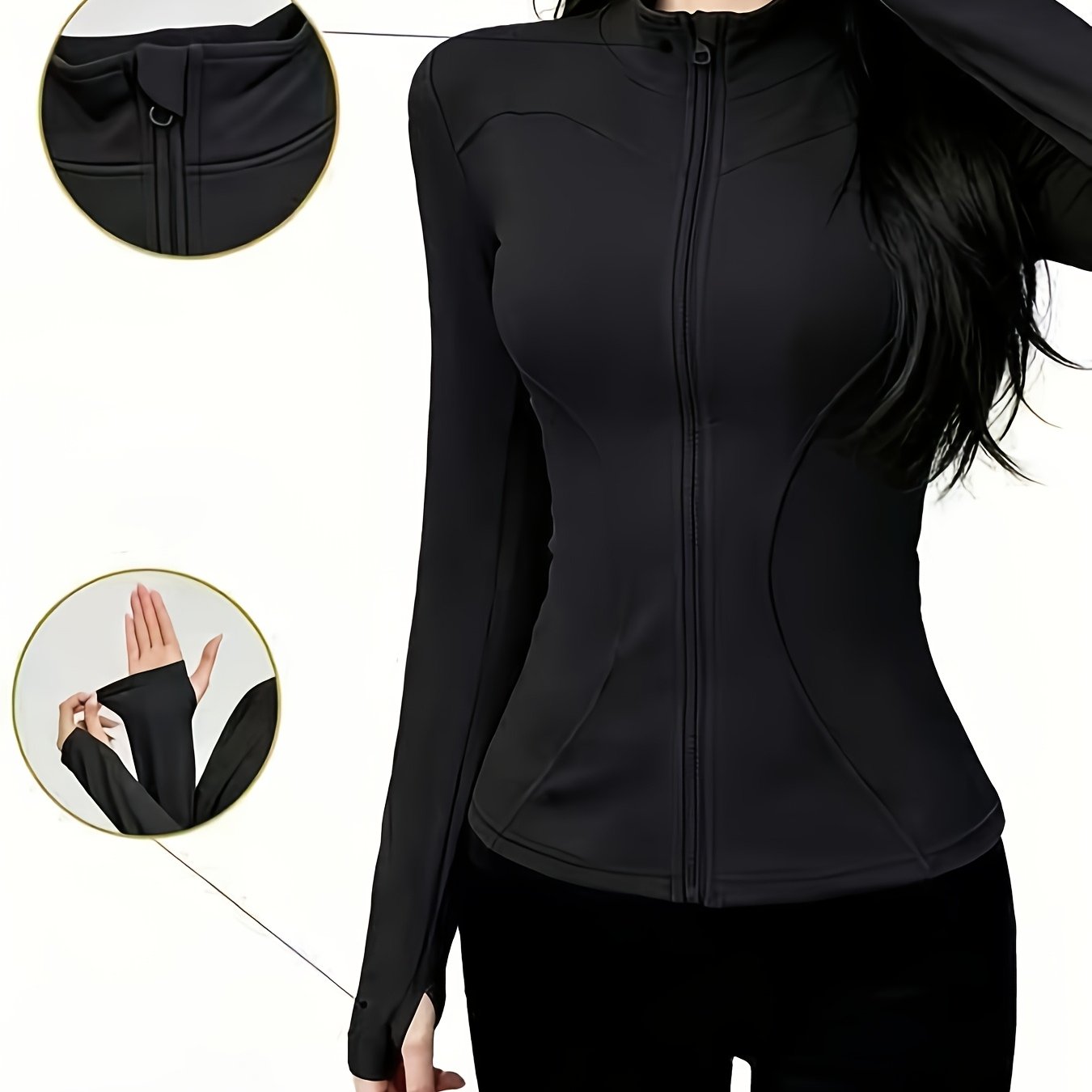 TEMU Conjunto de Yoga Casual Nude para Mujer, Camiseta Deportiva de Manga Larga, Elasticidad, Transpirable, Cómoda, Cuello Redondo, Ideal para Yoga y