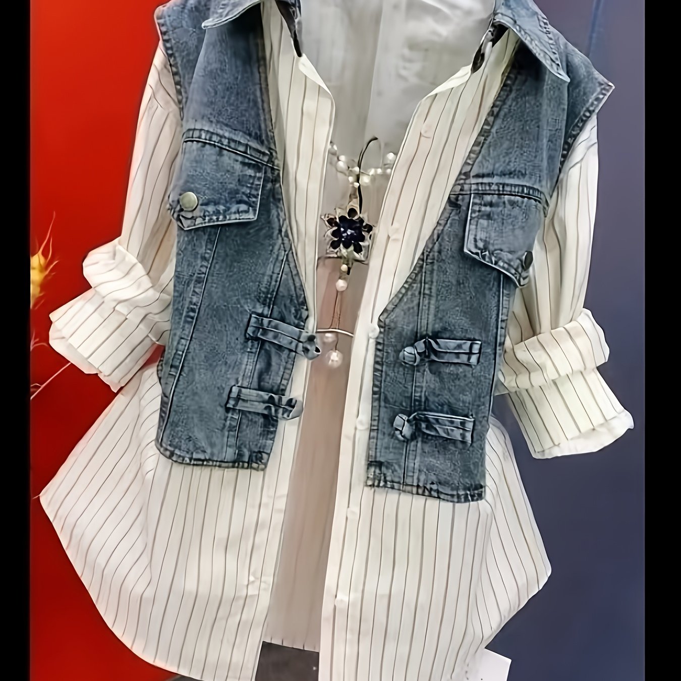 Plus Size, New Women's Casual Fashion Striped Top Shirt Jacket Plus Size