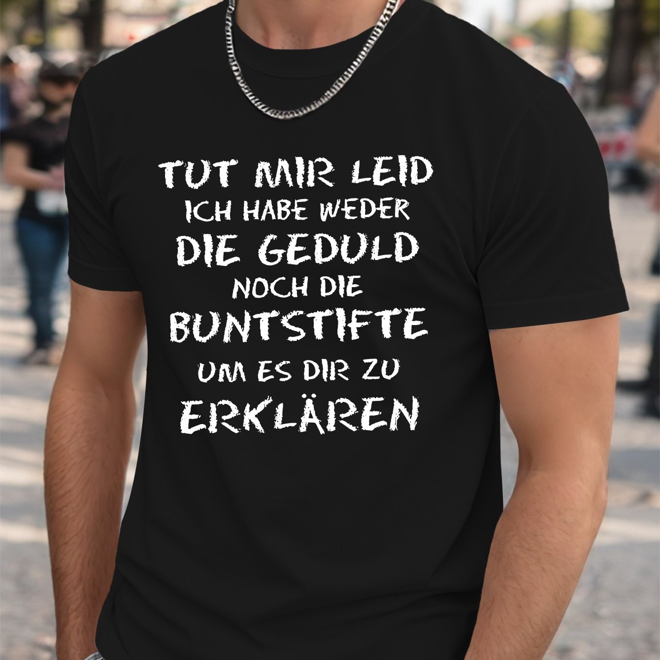TEMU Ich bin nicht geduldig – Crinkle Plus Size Herren T-Shirt, PLUS SIZE