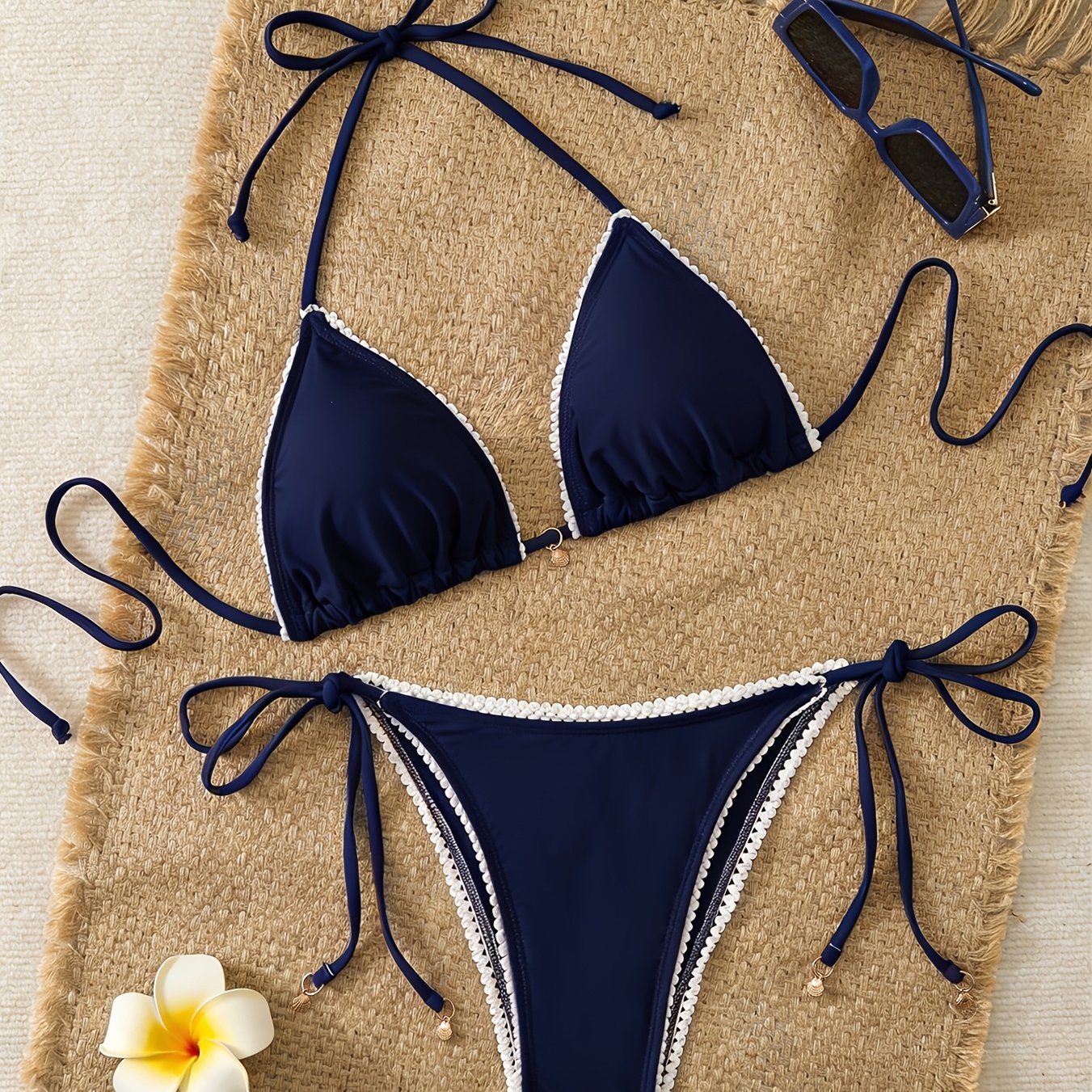 Women's Bikini Metal Jewelry Swimsuit, 1pc Swimwear, Swimwear Apparel For Pool Parties