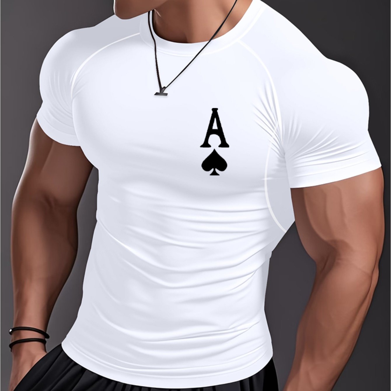 TEMU Men's Quick-dry -shaping Gym T-shirt - High-stretch Breathable Workout Top With Shoulder , Training Shirt Suitable For Running,, Outdoor & -