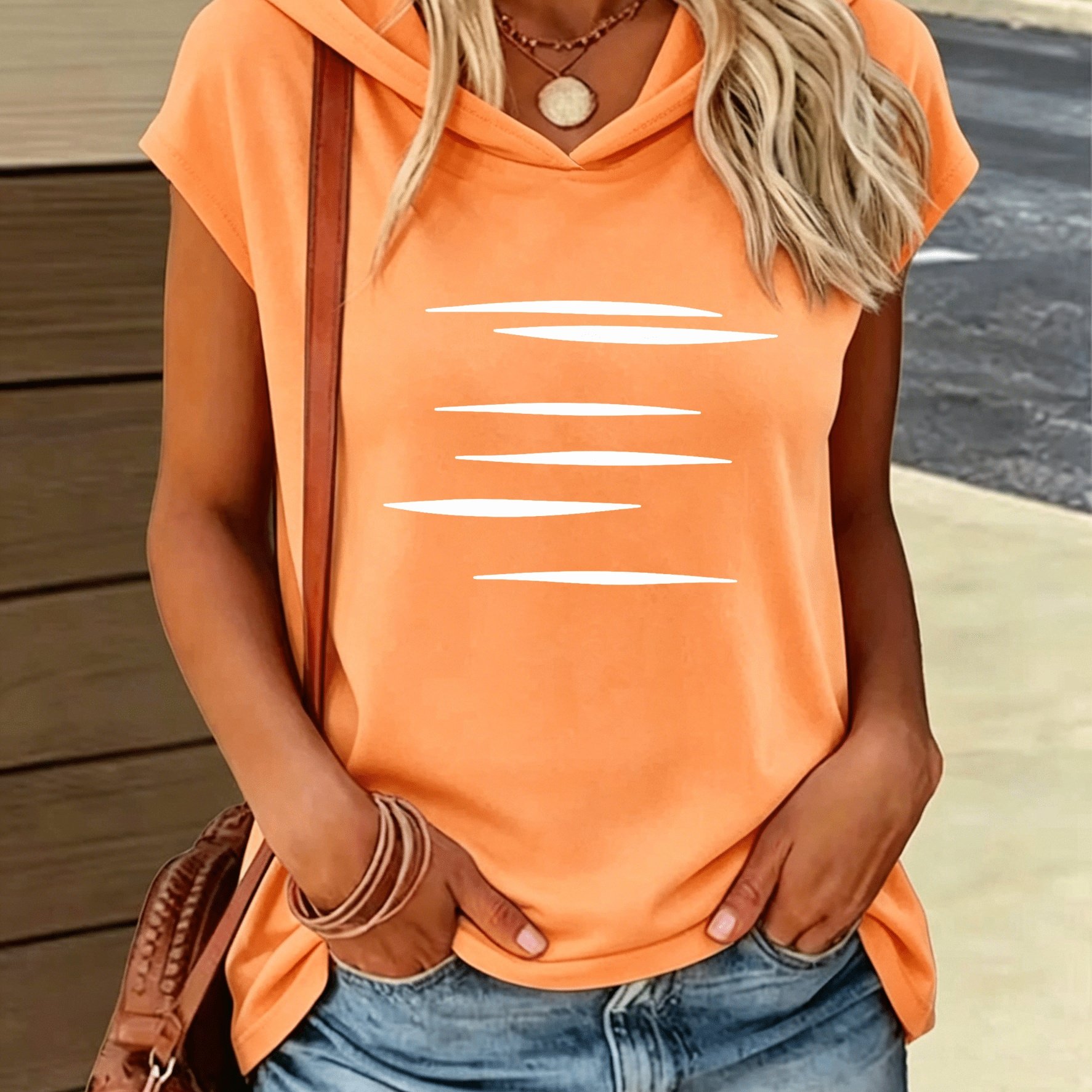 TEMU 1pc Haut à Capuche Facile à Design Décontracté Tendance Style Été Y2K Femme Décontracté Vêtement de Sport Élégant Mode Confortable T-Shirt