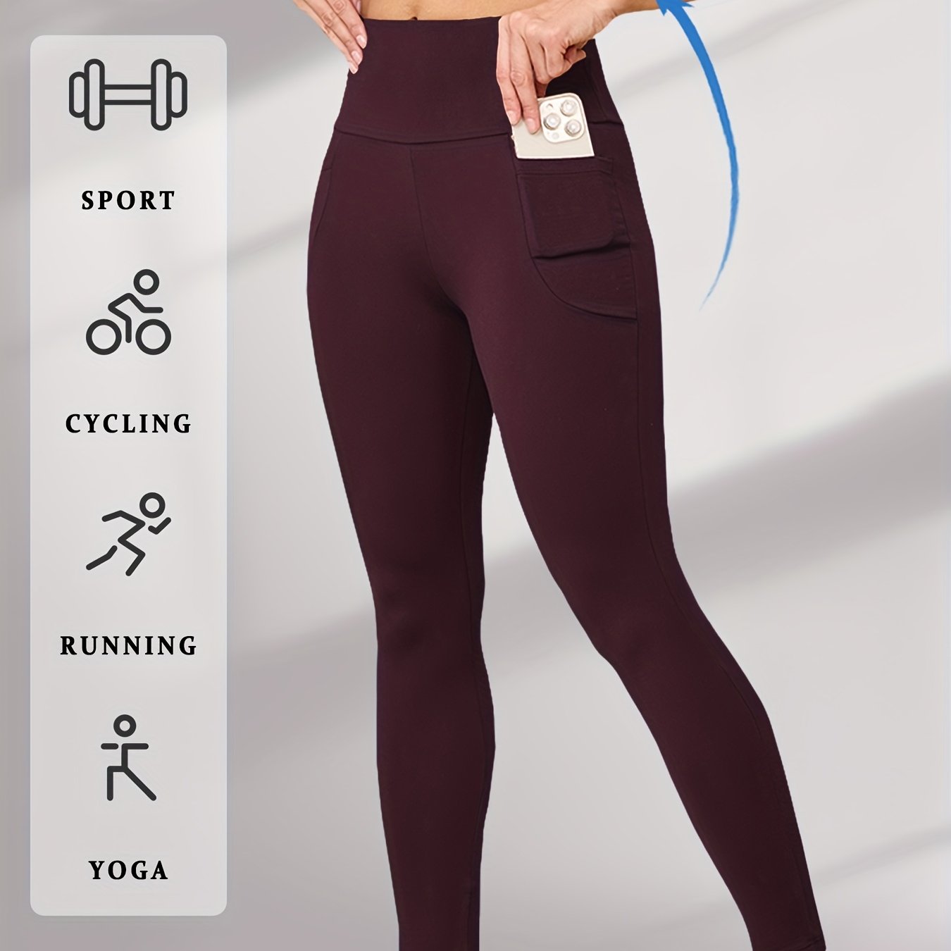 Super Soft Leggings With Pockets For Women, High Waisted Tummy Control Workout Yoga Running Pants Leggings