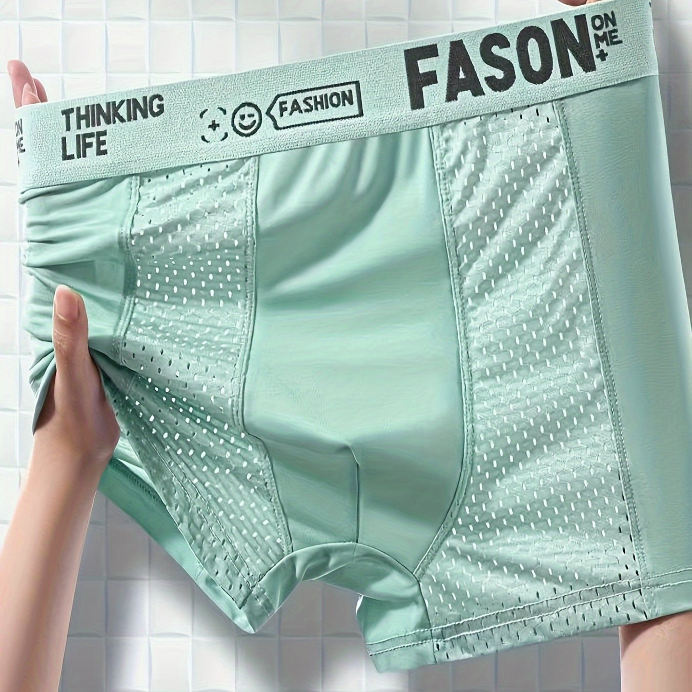 TEMU 6pcs 's Underwear, Mesh Seamless Underwear, Breathable And Comfortable Briefs, High-elastic Sports Shorts, Men' Casual Underwear