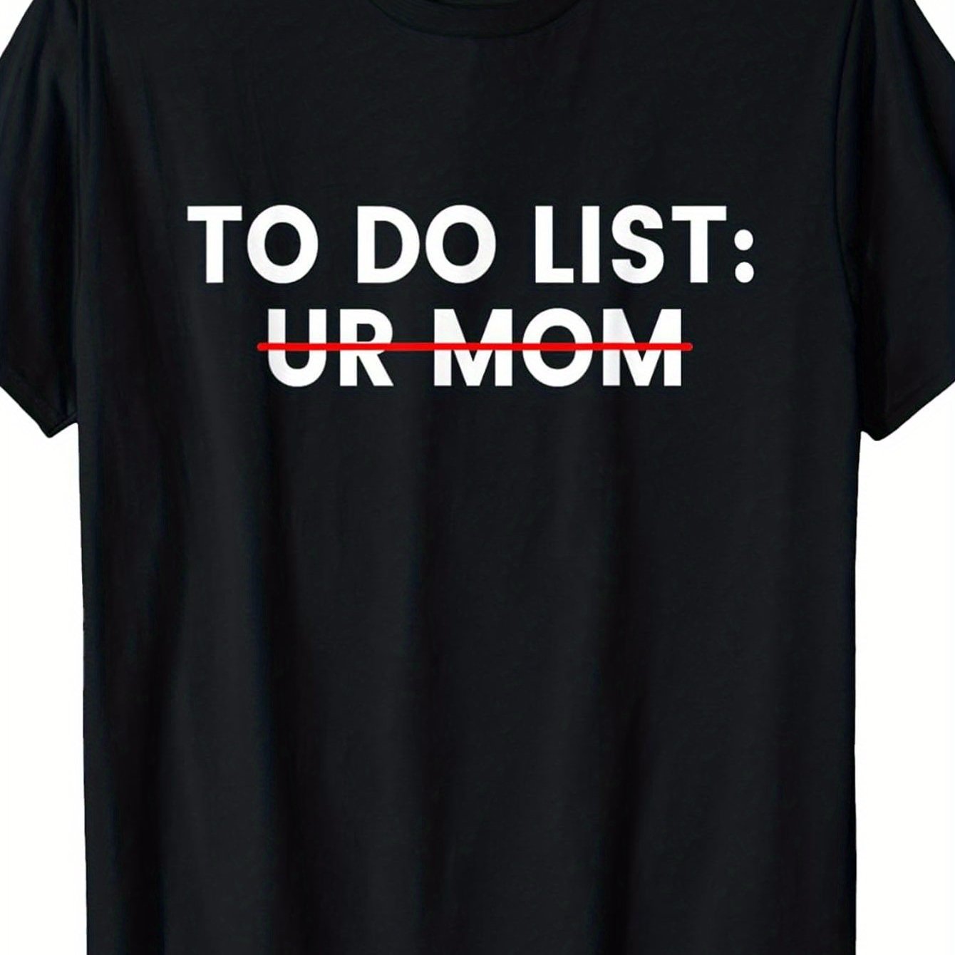 TEMU Funny " To-do List" T-shirt Suitable For Daily Wear, Humorous "i Love Hot Moms" Print, Loose Fit Short-sleeve Round Neck Retro Unisex Tee For ,