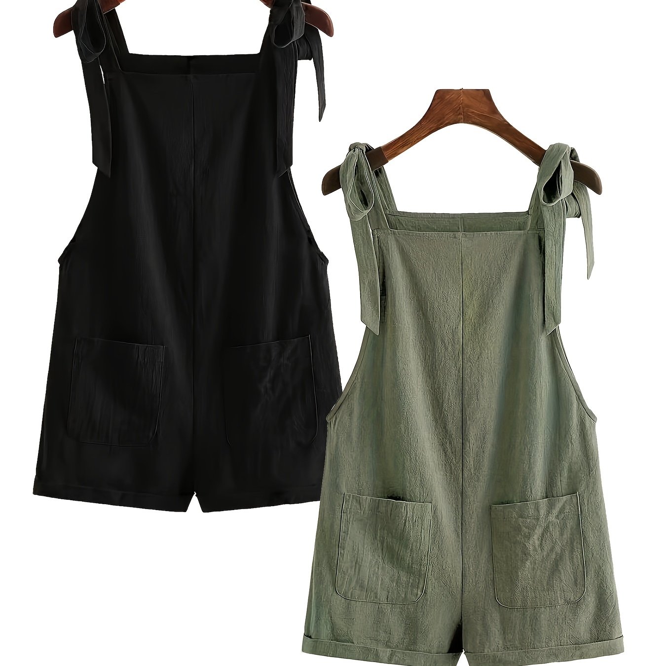 Solid Color Overalls 2pcs Set