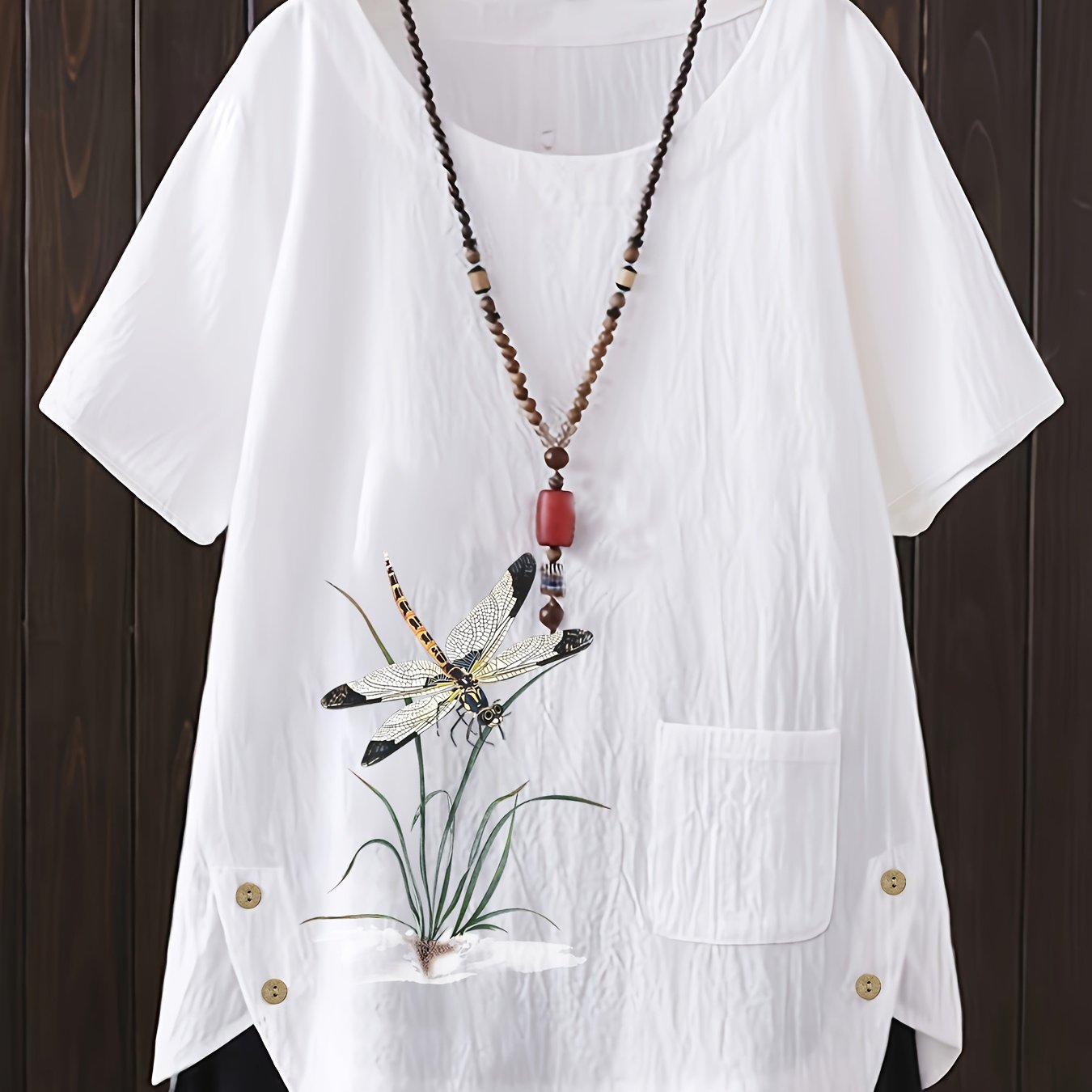 Plus Size, Plus Size Shirt Women' Print Loose Casual Shirt