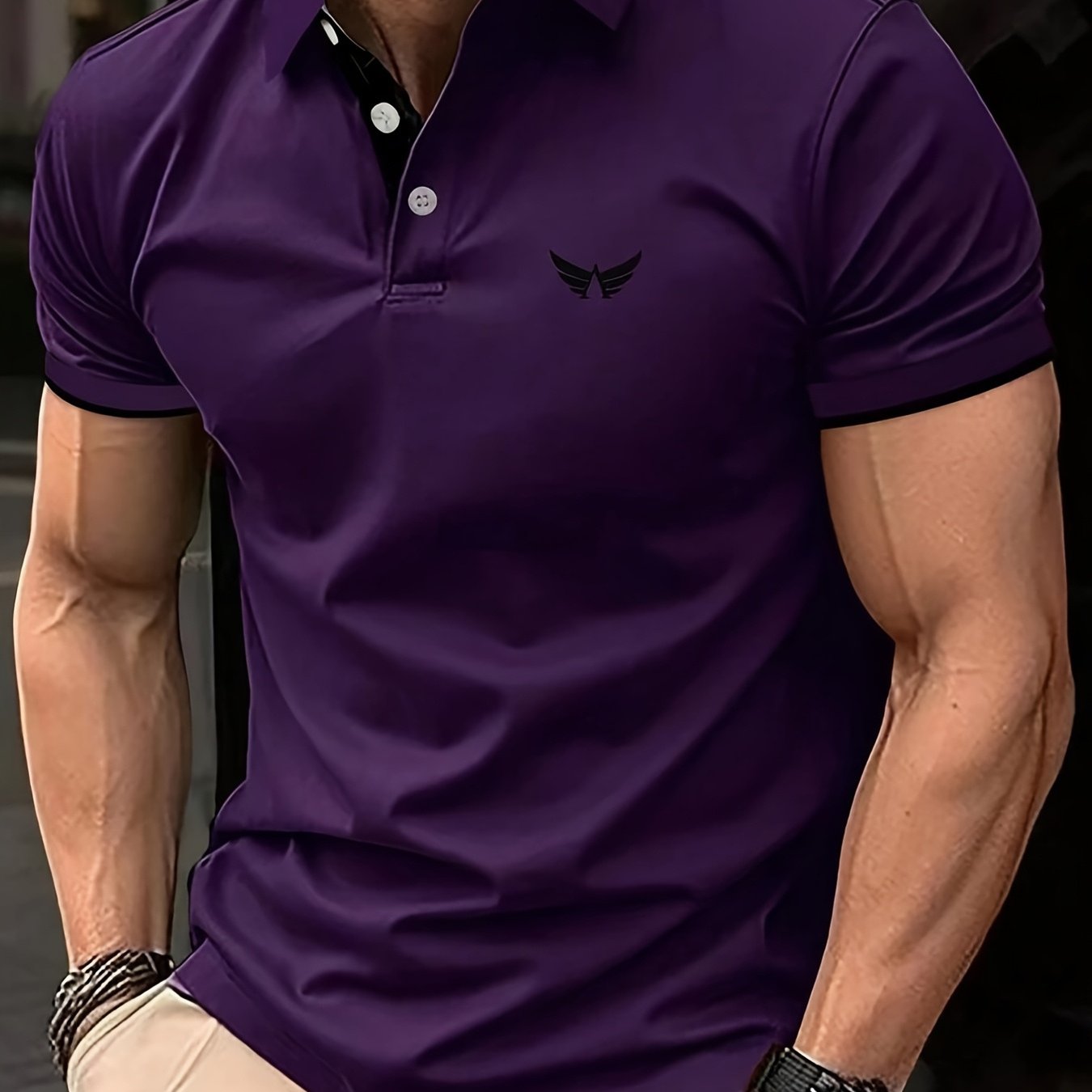TEMU Men's Plus Size Short-sleeve Shirt - Oversized Loose Fit Collar, Soft Breathable Fabric Suitable For Summer, Casual & Light Business Wear,