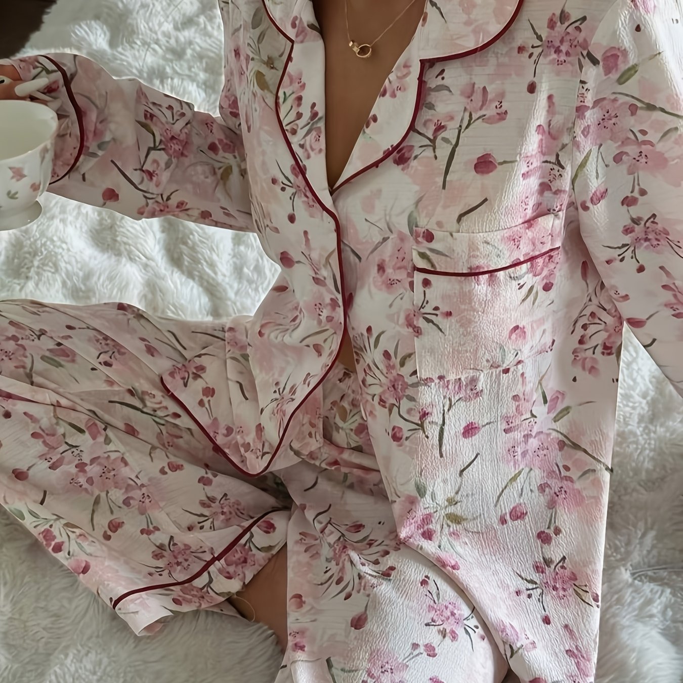 TEMU Floral Women's Four-season Pajama Set, Women's Loungewear