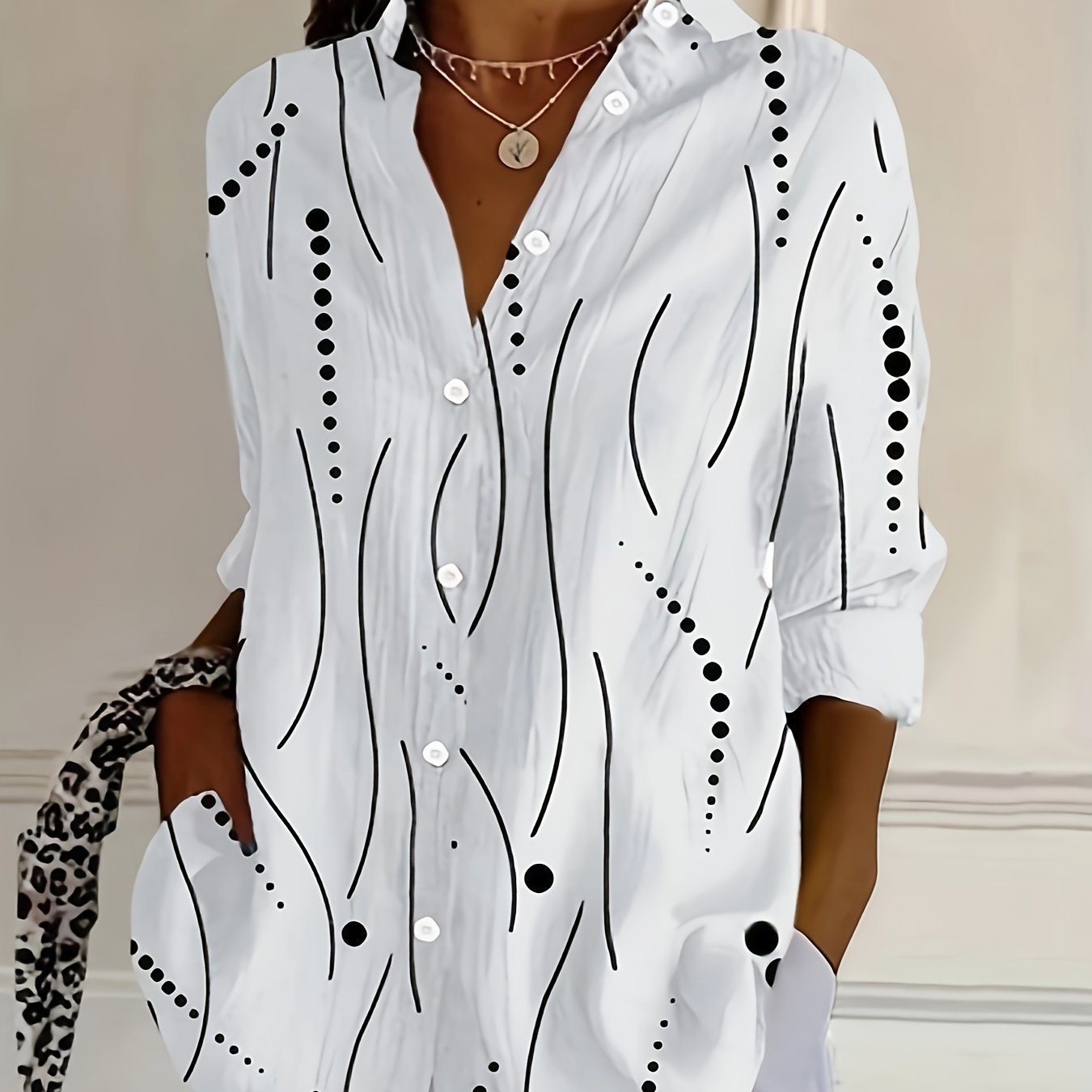 item picture plus size plus size   size printed long sleeve casual shirt