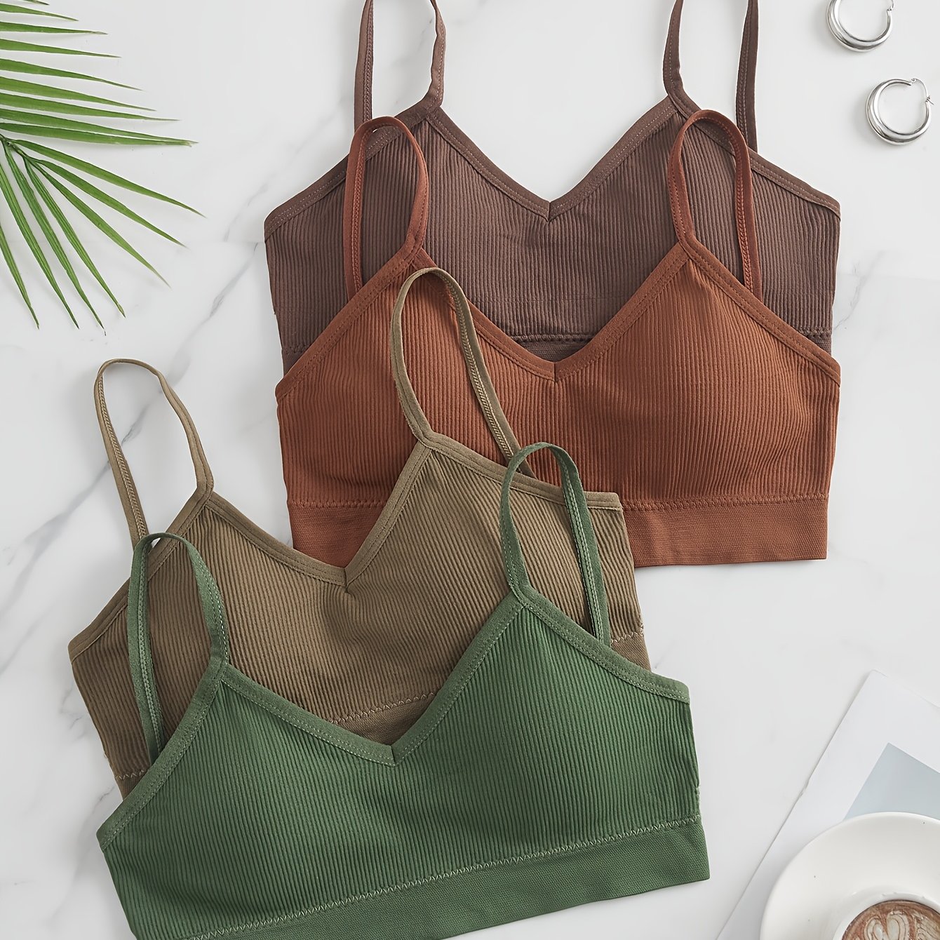 TEMU Four-color Casual Comfortable Backless Bra | Solid Color, Wireless, Removable Padding