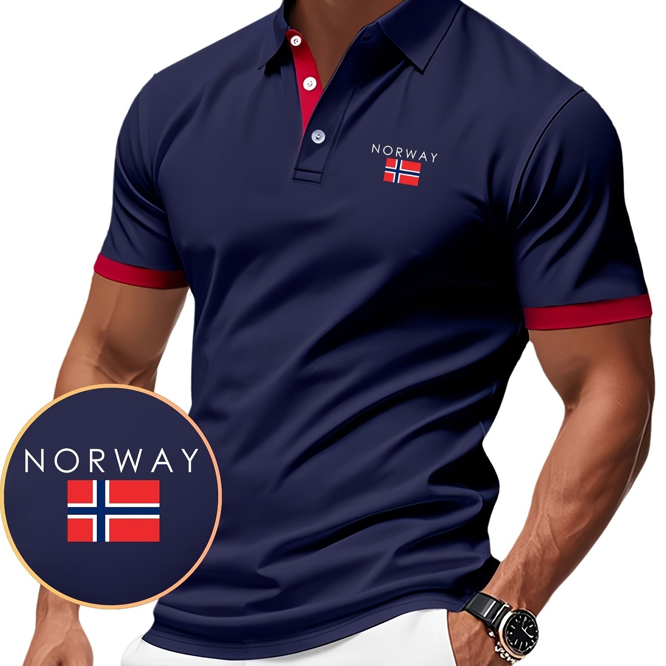 E-shop Herrenmode Sportliches Freizeit Kurzarm T-Shirt Revers Poloshirt High-End Knopfleiste Sommer Herrenbekleidung Bequemes Business Golf Tennis