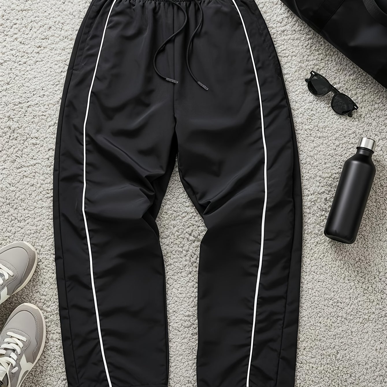 TEMU Pantalones de exterior con bloques de color de North Pole - Pantalones anchos con cintura ajustable, adecuados para senderismo y uso casual, de