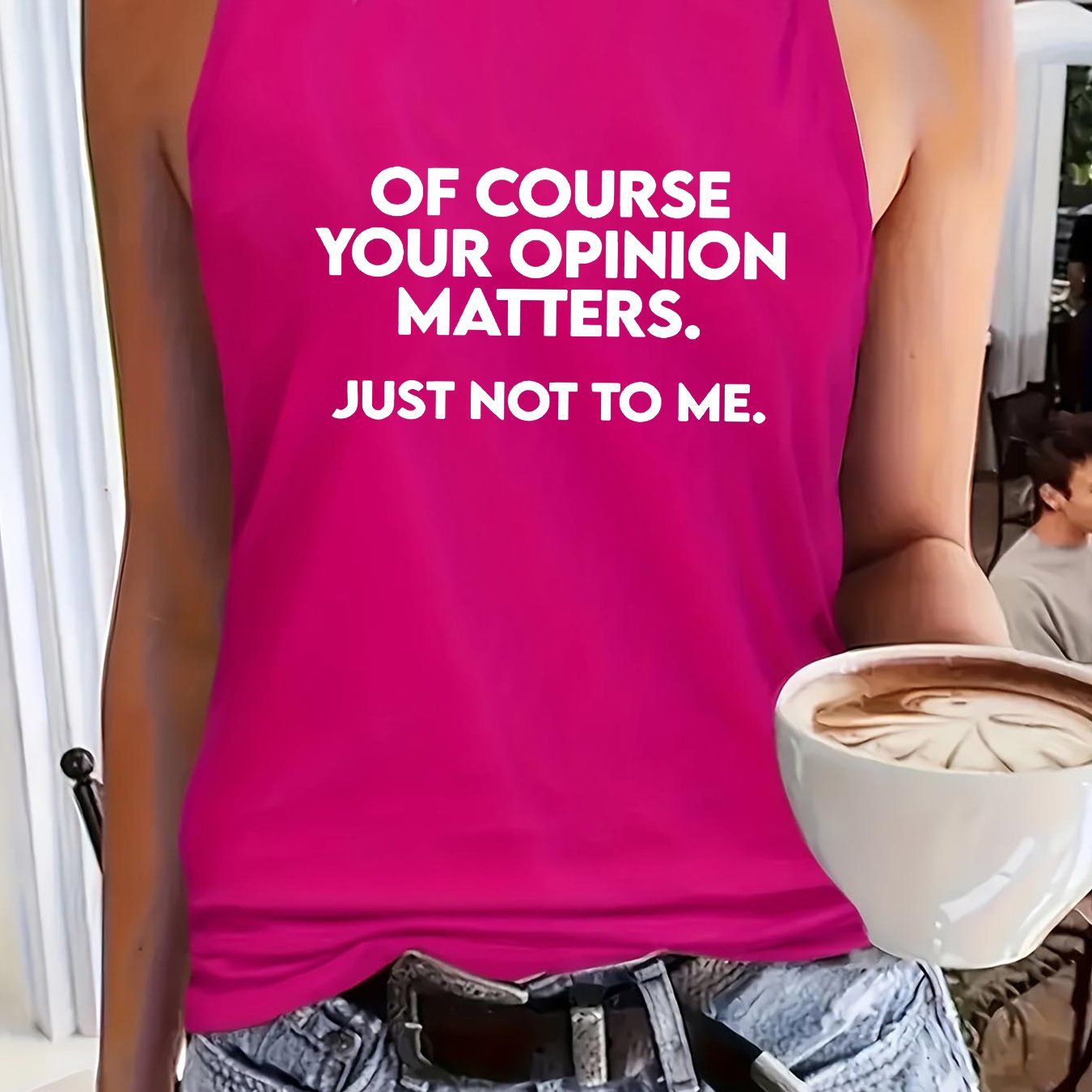 TEMU 1pc Fashion Women's Round Neck Sleeveless Vest, Polyester Series For With Creative Trendy "your " Graphic Print