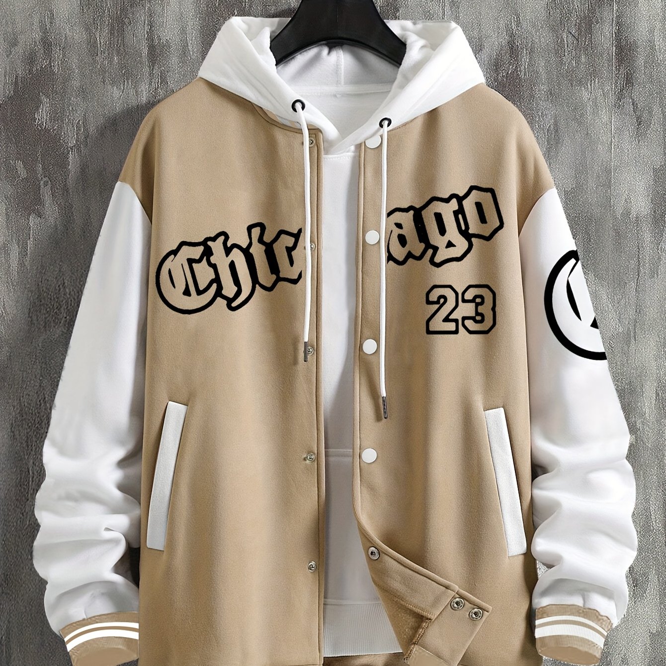 TEMU Men's Baseball Jacket Chicago Casual Outerwear