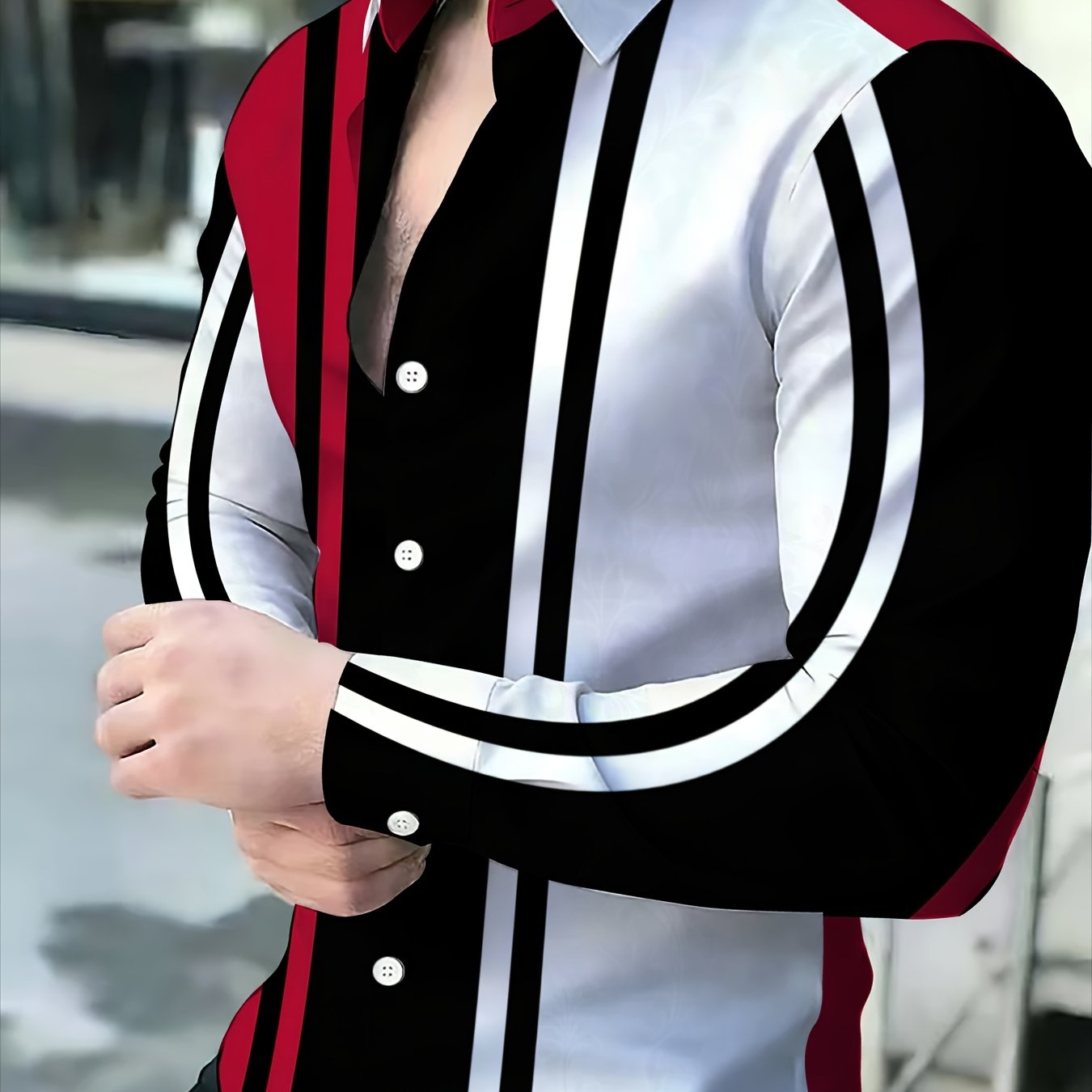 TEMU Men's Casual Long Sleeve Shirt