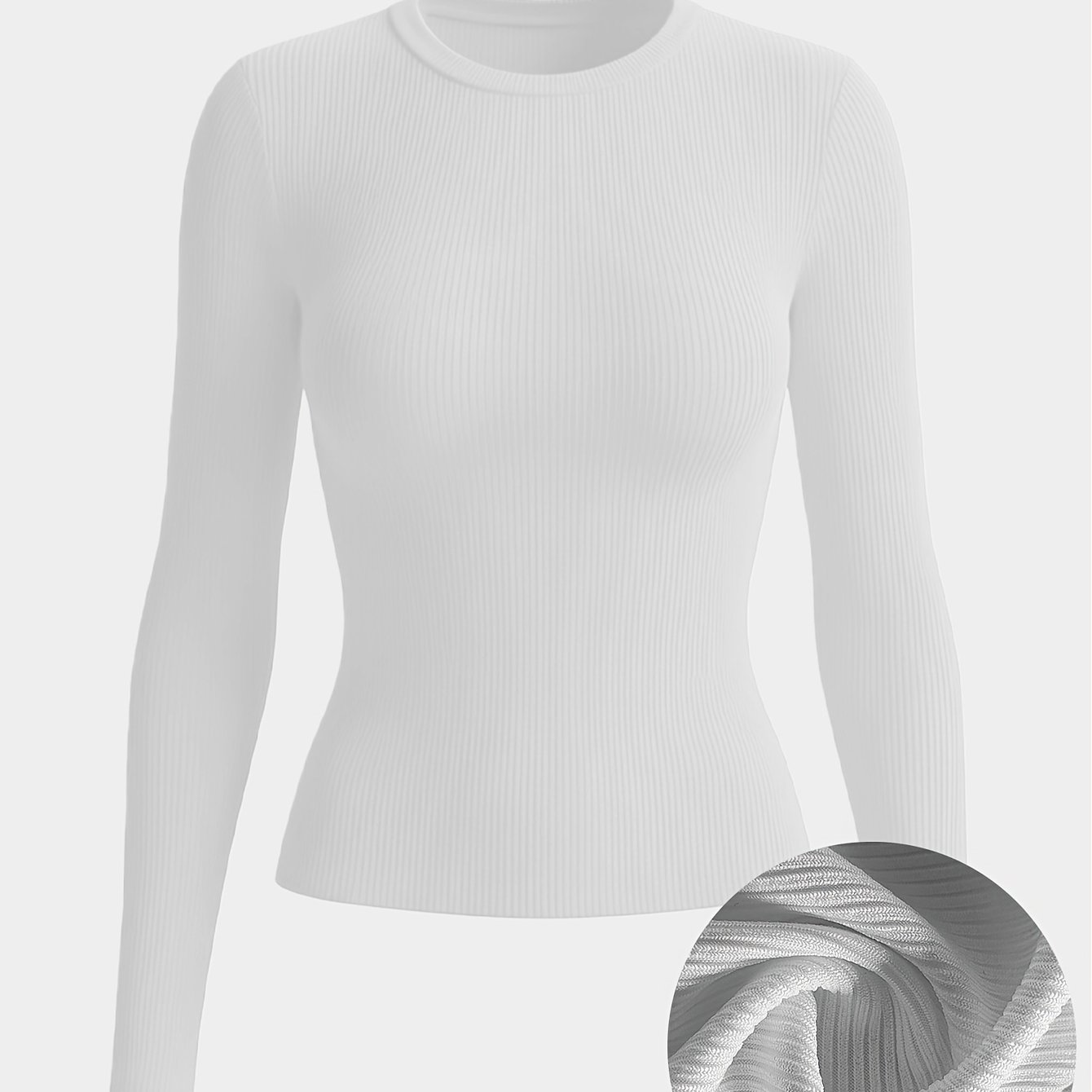 TEMU European And Summer Neck Long-sleeved T-shirt Women's Slim Fit Elastic Base Shirt