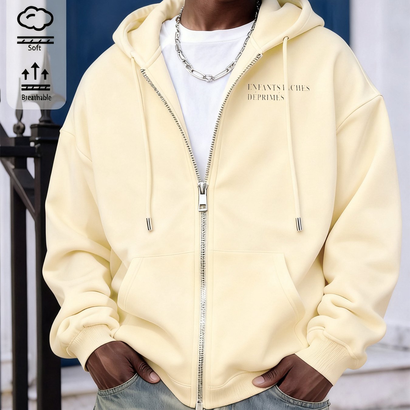 Extra-large Unisex Zip-up Hoodie Suitable For Spring, Fall, And Winter - Fashionable Featuring A Graphic Print, Ideal For Daily Versatile Use