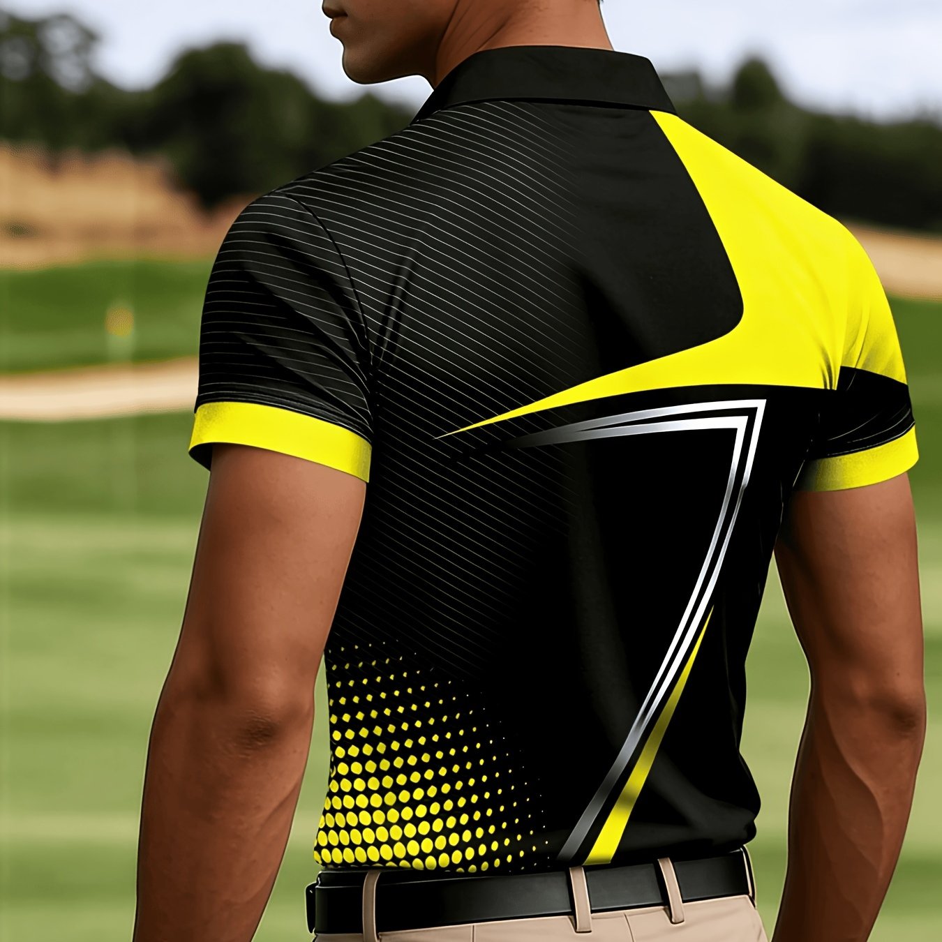 TEMU Men's Golf Casual Light Business Short Sleeve Shirt, Summer Men's Golf Themed Shirt, Breathable And Comfortable Sports And Casual Short Sleeve