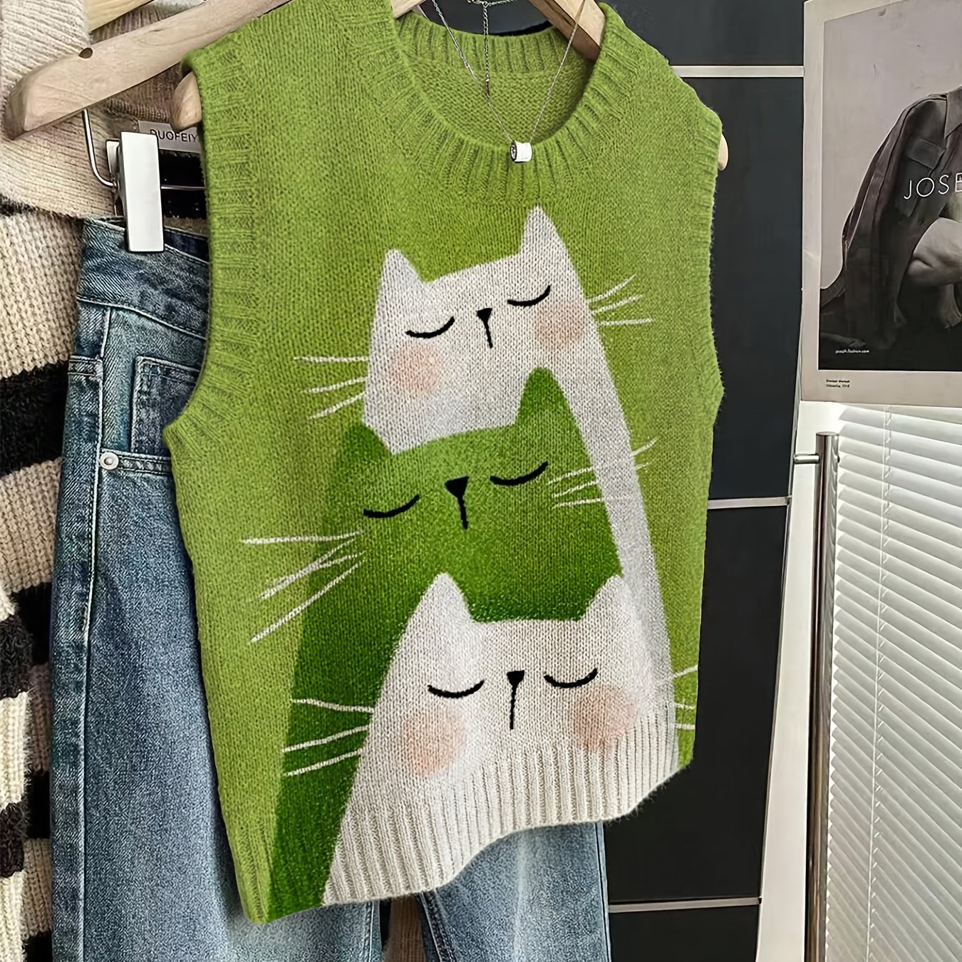 TEMU Pull débardeur à col rond pour femme, une tenue de voyage essentielle - Pull polyvalent de style bohème élégant, parfait pour , le streetwear et