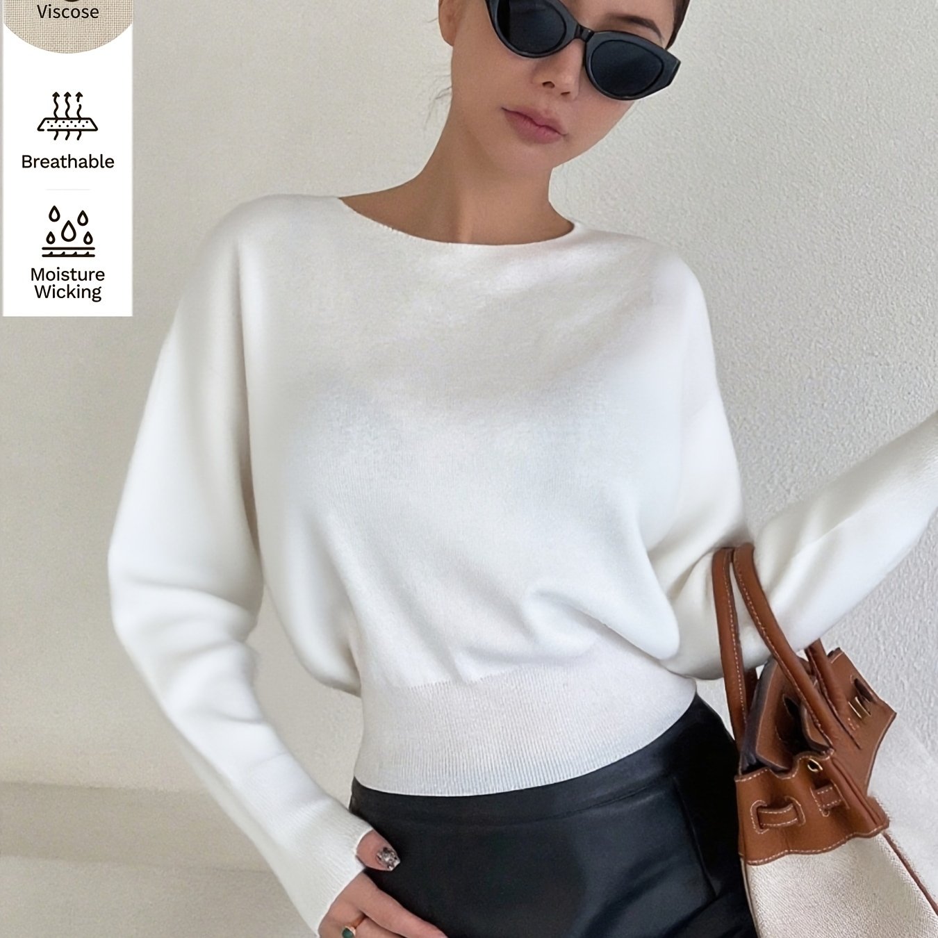 1pc Of Women' Color Slim-fit Long-sleeved Top For Spring And Autumn